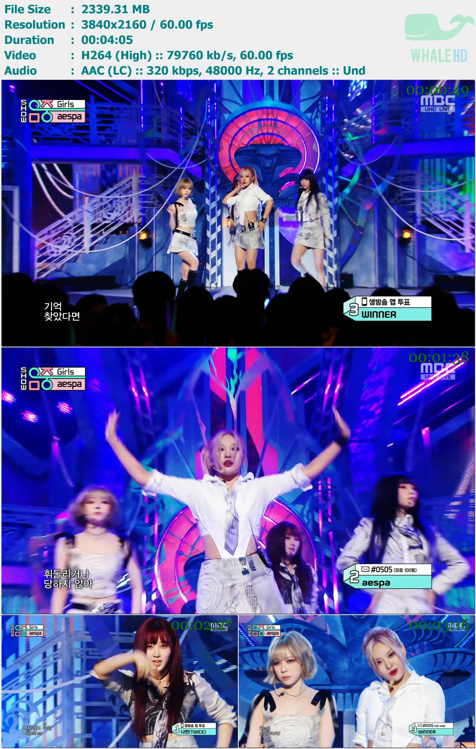 aespa - Girls (Show Music Core 音乐中心 2022.07.16) HDTV 2160p H264 - 2.28GB