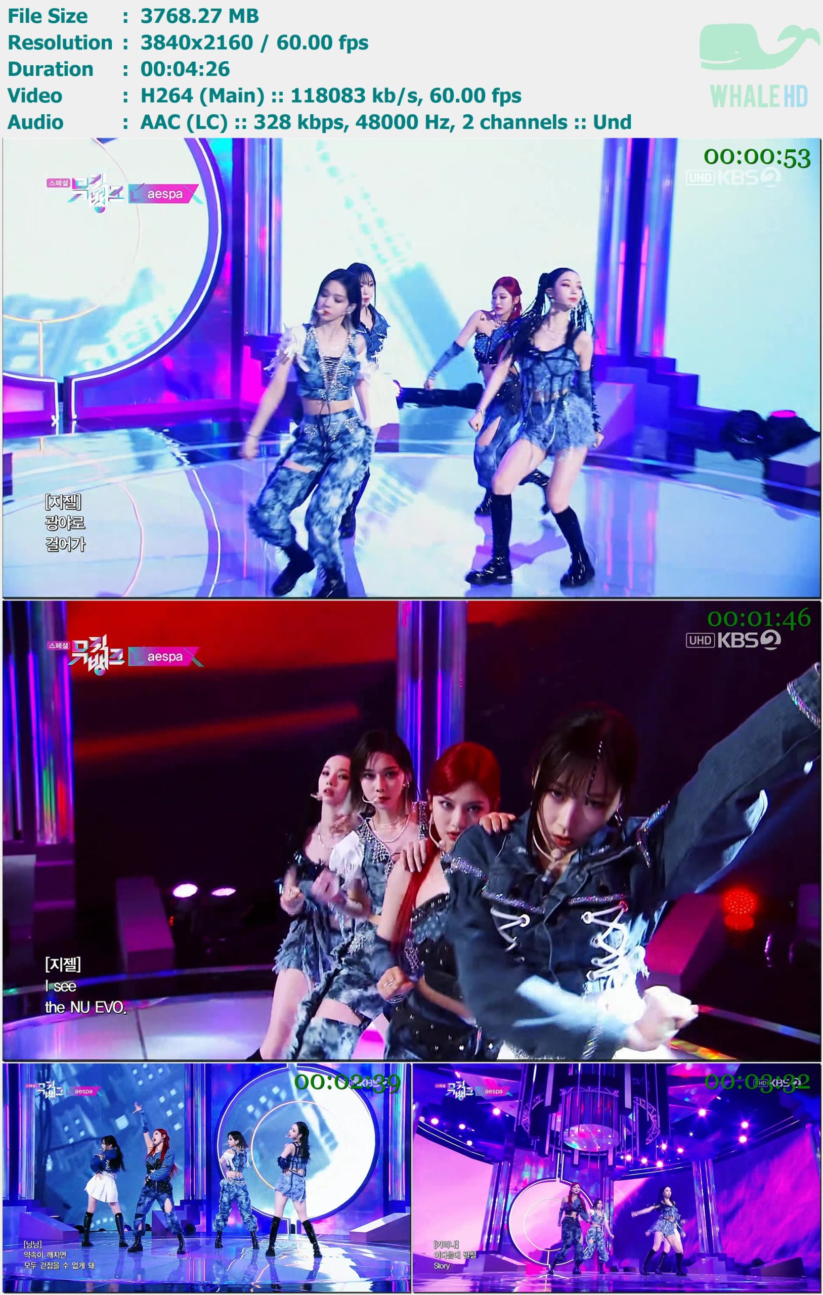 aespa - Next Level (Music Bank 音乐银行 2021.05.28) HDTV 2160p H264 - 3.68GB