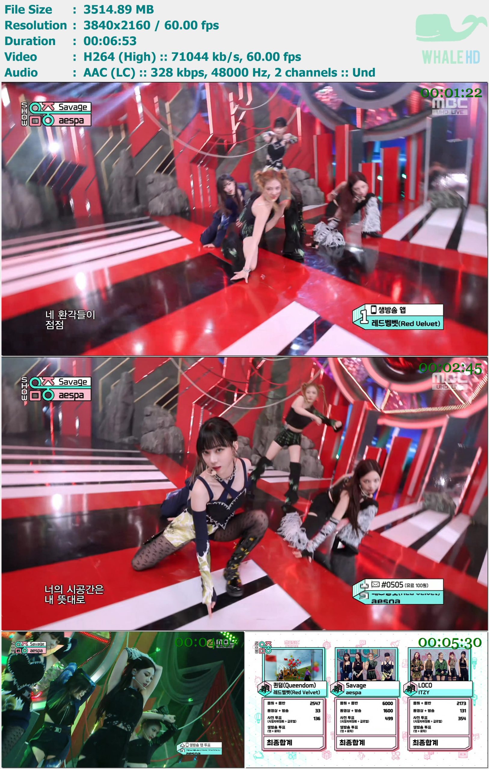 aespa - Savage + No.1 (Show Music Core 音乐中心 2021.10.16) HDTV 2160p H264 - 3.43GB