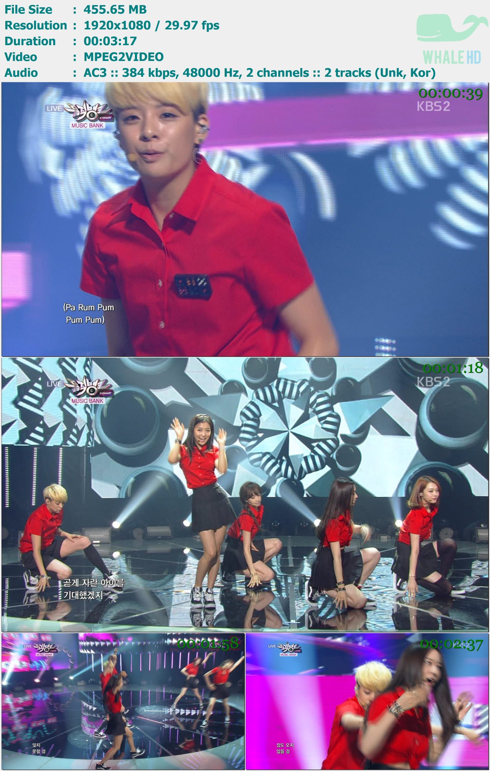 f(x) - Rum Pum Pum Pum (KBS Music Bank 音乐银行 2013-08-30) HDTV 1080i MPEG2 - 455.65MB