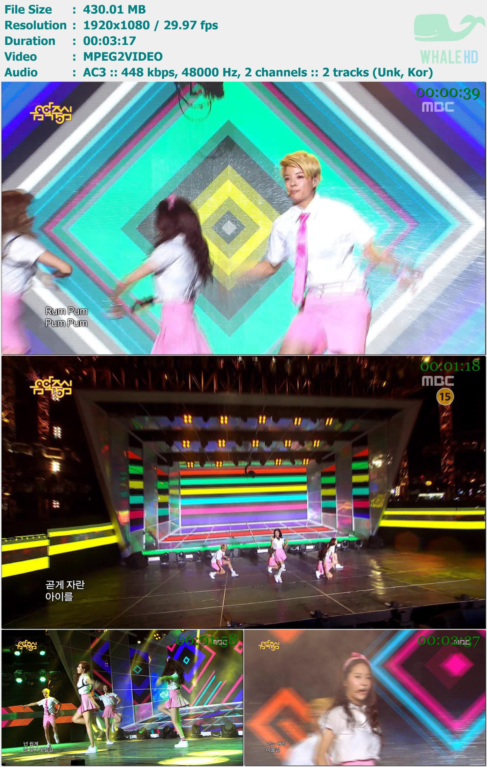 f(x) - Rum Pum Pum Pum (𝐌𝐁𝐂 Music Core 2013 Sokcho Music Festival 2013-08-17) HDTV 1080i MPEG2 - 430.01MB