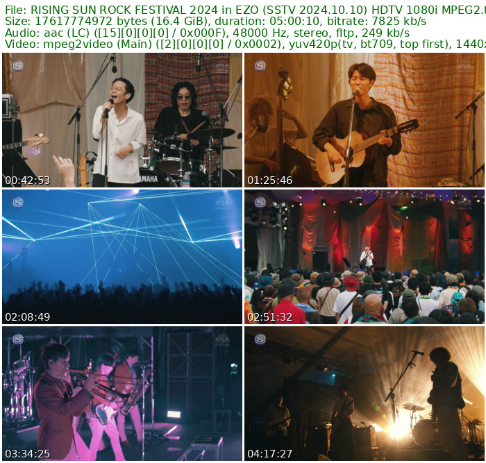 RISING SUN ROCK FESTIVAL 2024 in EZO (SSTV 2024.10.10) HDTV 1080i MPEG2. - 16.41GB