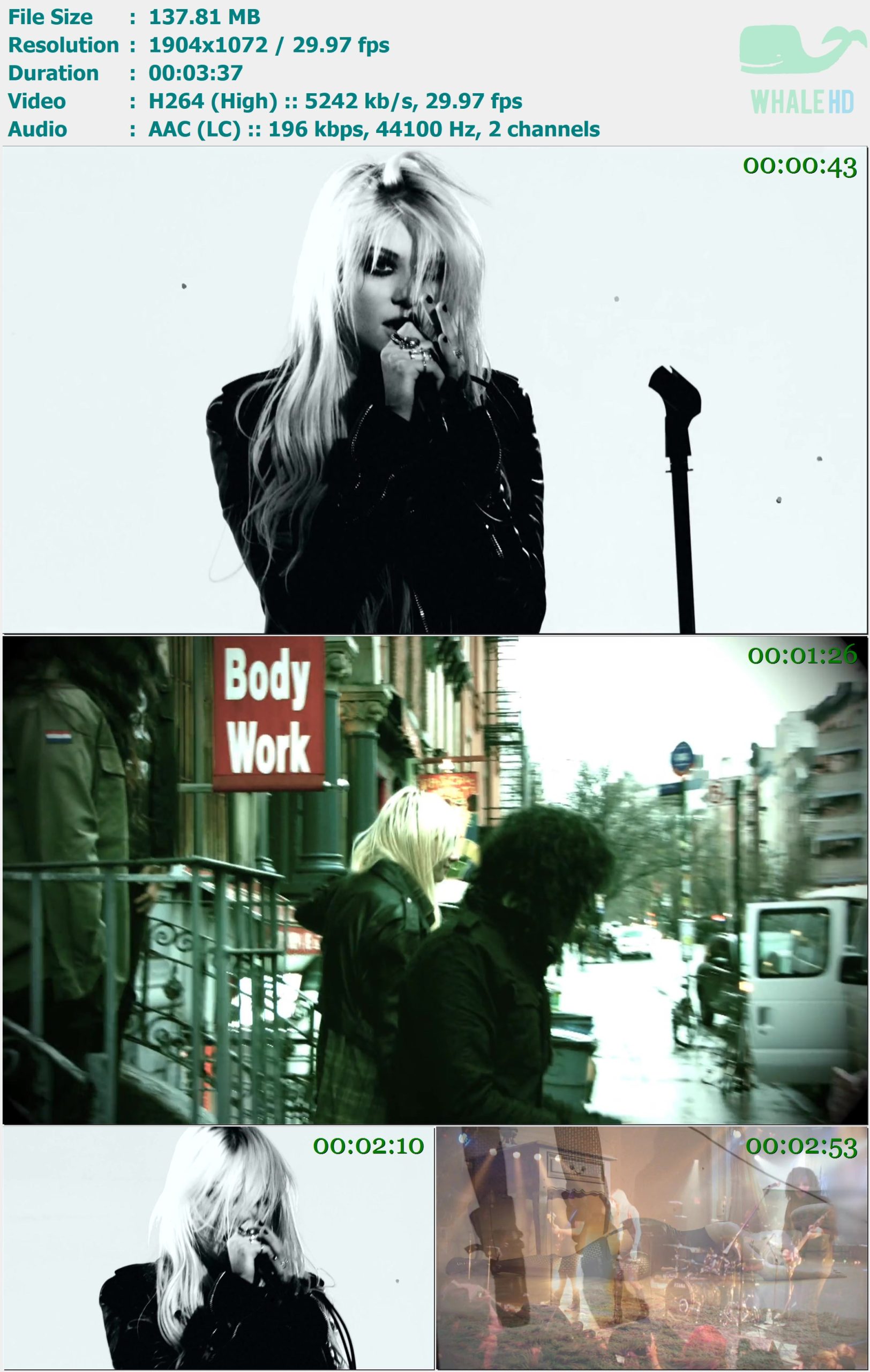 The Pretty Reckless - Make Me Wanna Die (Viral Version) 2010 𝐕𝐄𝐕𝐎 1072p H264 - 137.81MB