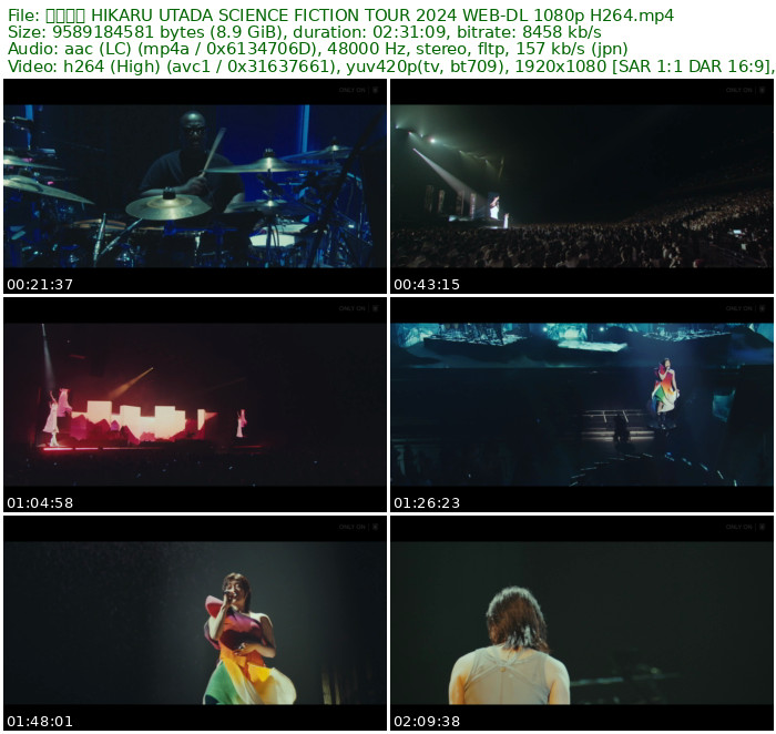 宇多田光 HIKARU UTADA SCIENCE FICTION TOUR 2024 WEB-DL 1080p H264 - 8.93GB