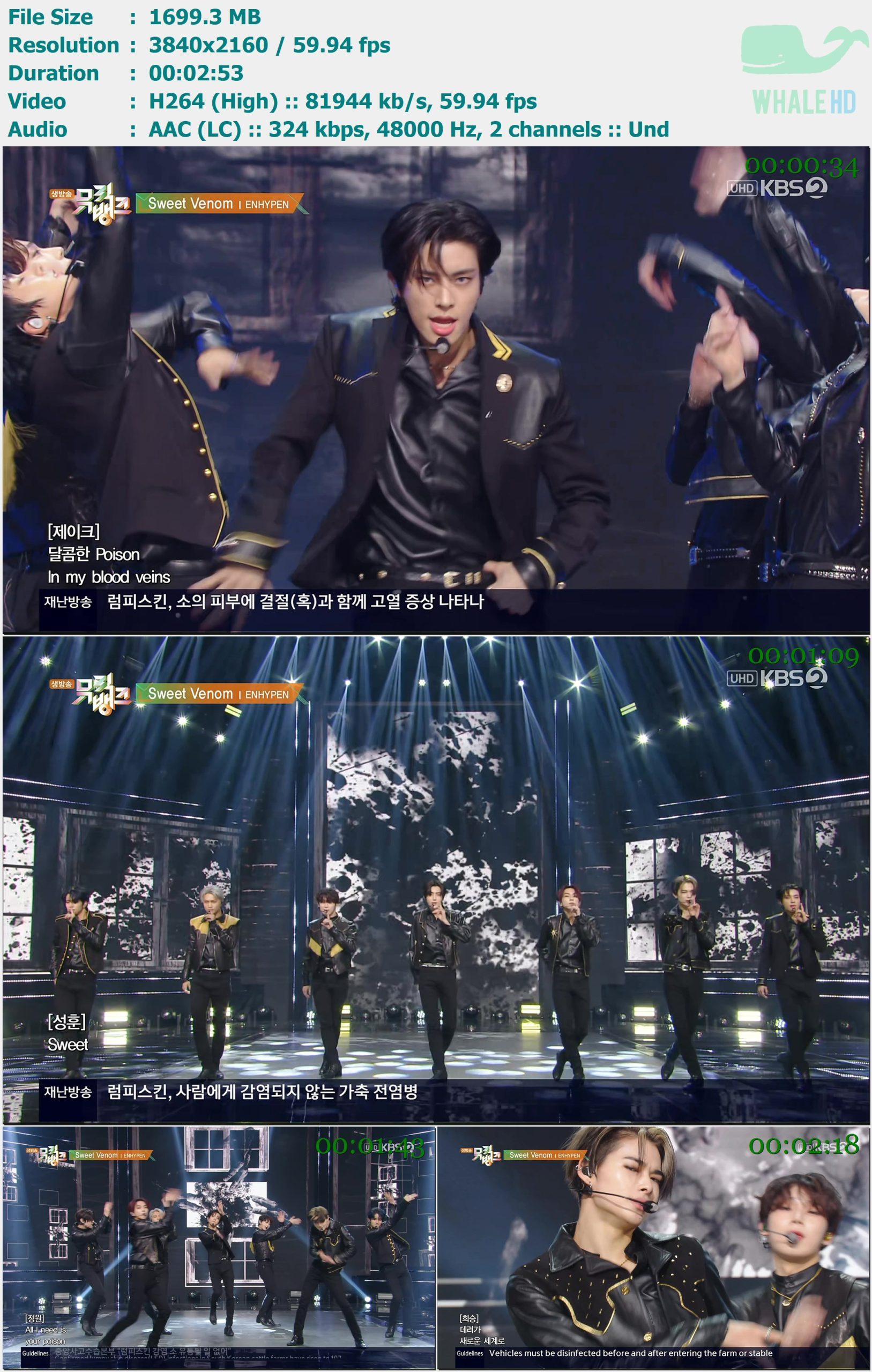 ENHYPEN - Sweet Venom (Music Bank 2023.11.24) HDTV 2160p H264 - 1.66GB