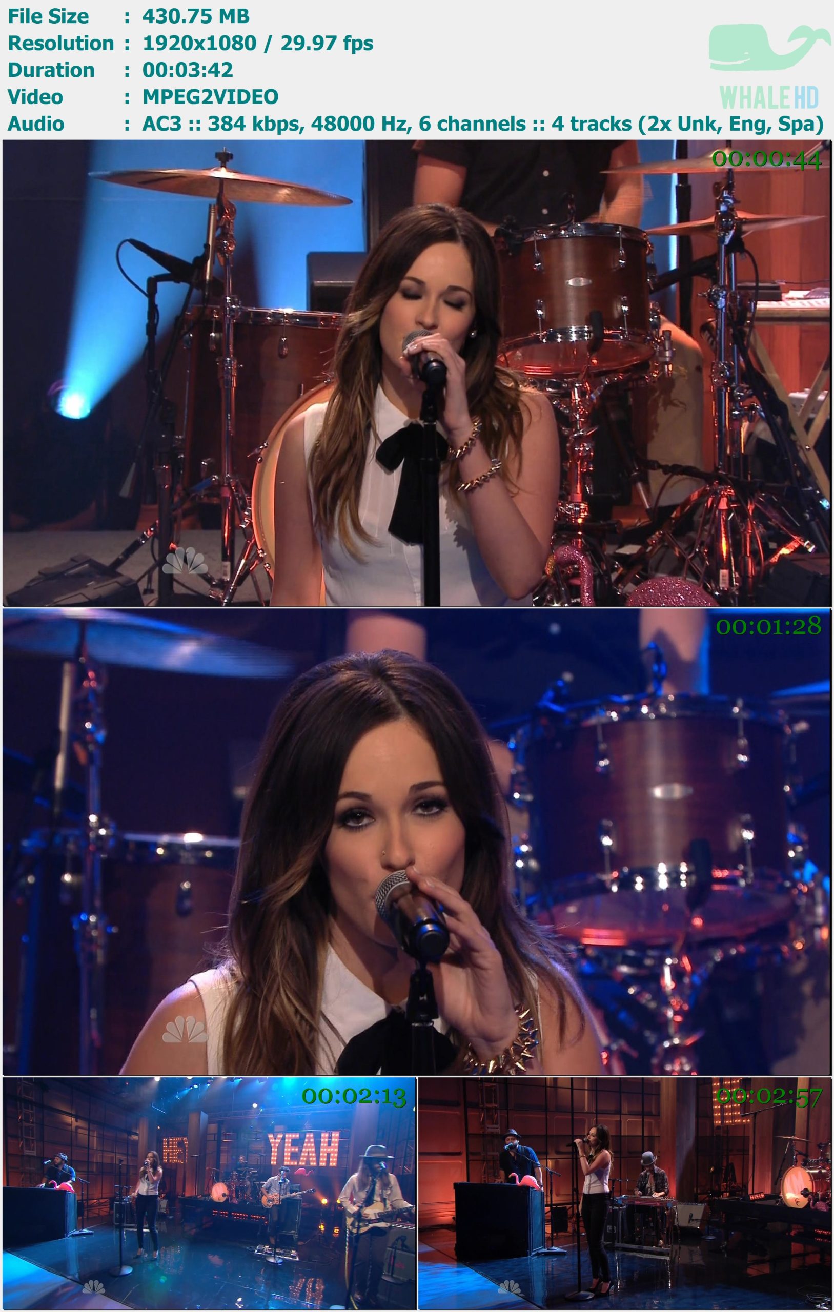 Kacey Musgraves - Blowin' Smoke (The 𝐓𝐨𝐧𝐢𝐠𝐡𝐭 𝐒𝐡𝐨𝐰  With 𝐉𝐚𝐲 𝐋𝐞𝐧𝐨 2013-07-26) HDTV 1080i MPEG2 TrollHD - 430.75MB