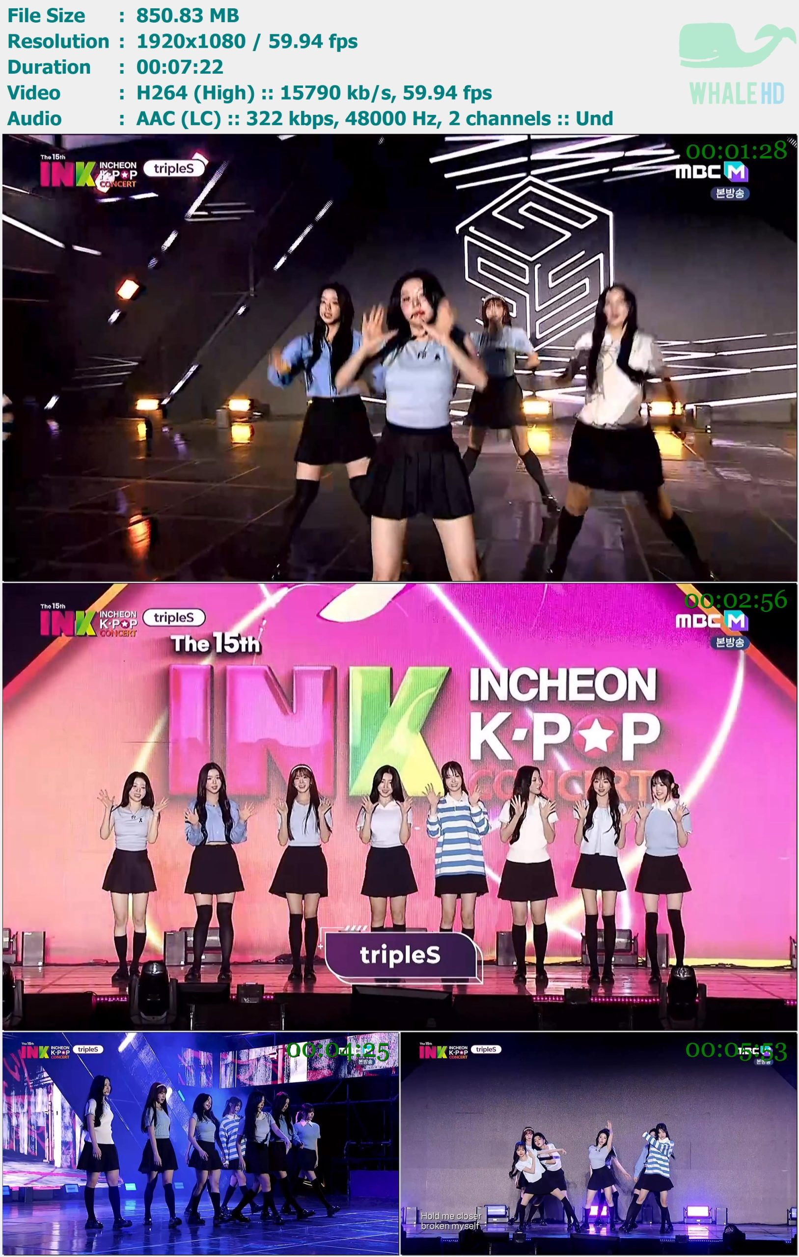 tripleS - The 15th Incheon K-POP Concert 𝐌𝐁𝐂 2024.09.20 HDTV 1080p H264 - 850.83MB