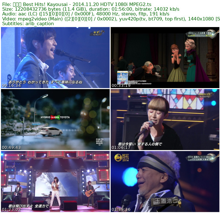 歌谣祭 Best Hits! Kayousai - 2014.11.20 HDTV 1080i MPEG2 - 11.37GB