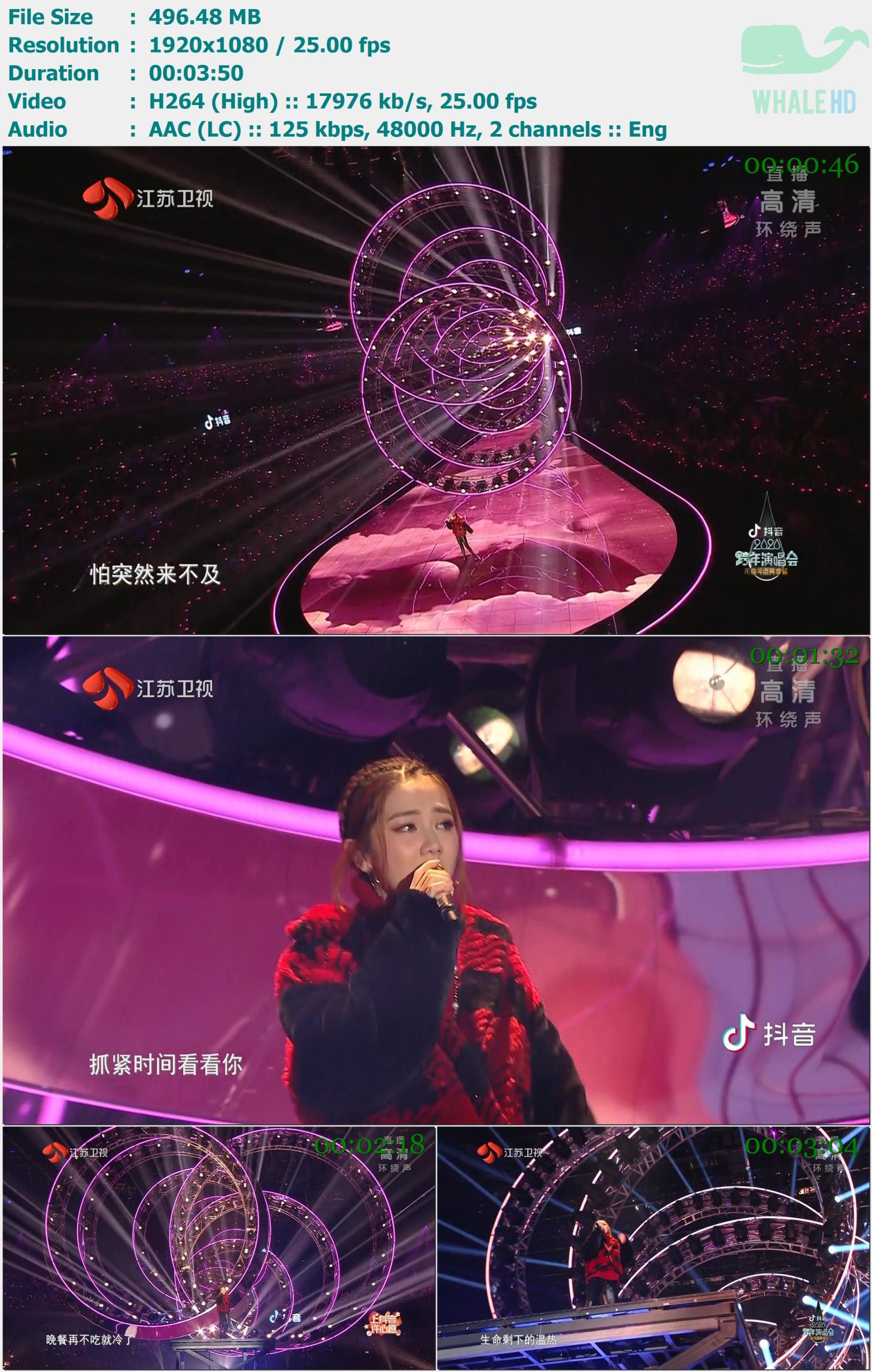 邓紫棋 - 倒数 (“用奋斗点亮幸福”抖音2020江苏卫视跨年演唱会) 2019.12.31 MasterRip 1080p H264 - 496.48MB
