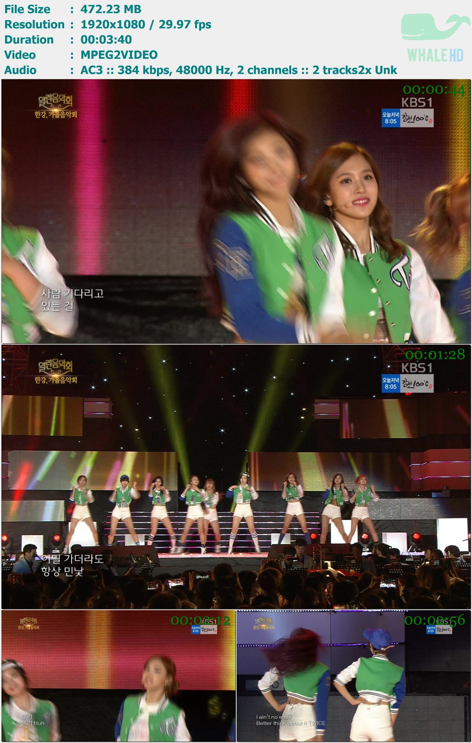 TWICE - Like OOH-AHH (KBS1 Open Concert 2016.10.09) HDTV 1080i MPEG2 - 472.23MB