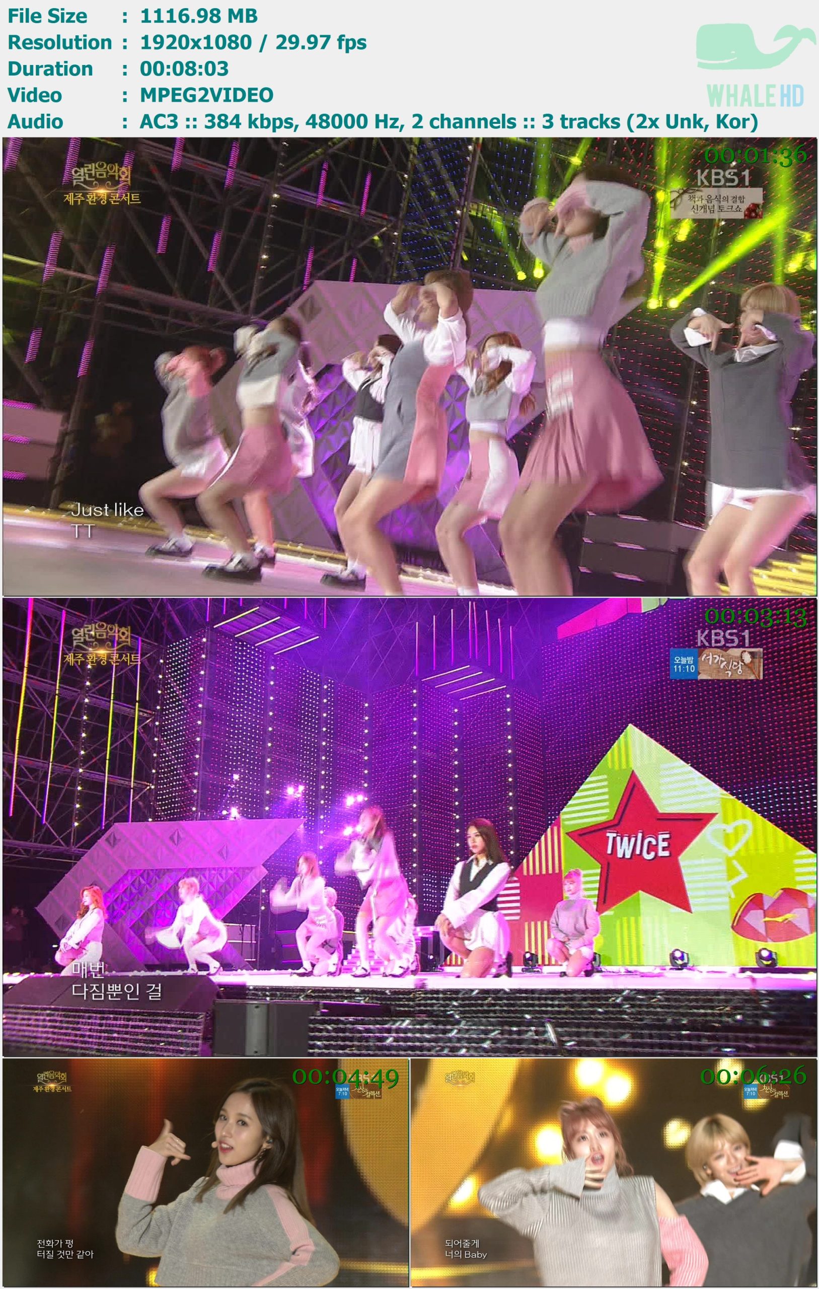 TWICE - TT + CHEER UP (KBS1 Open Concert 2016.12.04) HDTV 1080i MPEG2 - 1.09GB