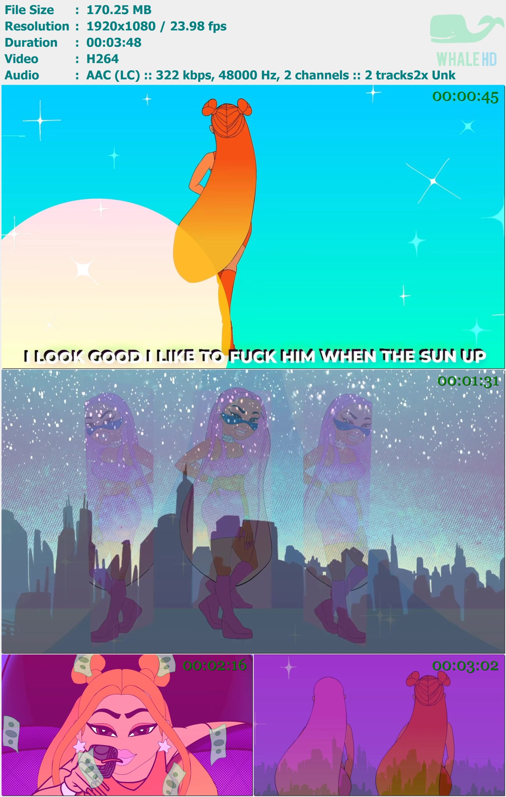 BIA & Nicki Minaj - WHOLE LOTTA MONEY (Remix - Animated Video) 2021 𝐓𝐢𝐝𝐚𝐥 1080p H264 - 170.25MB