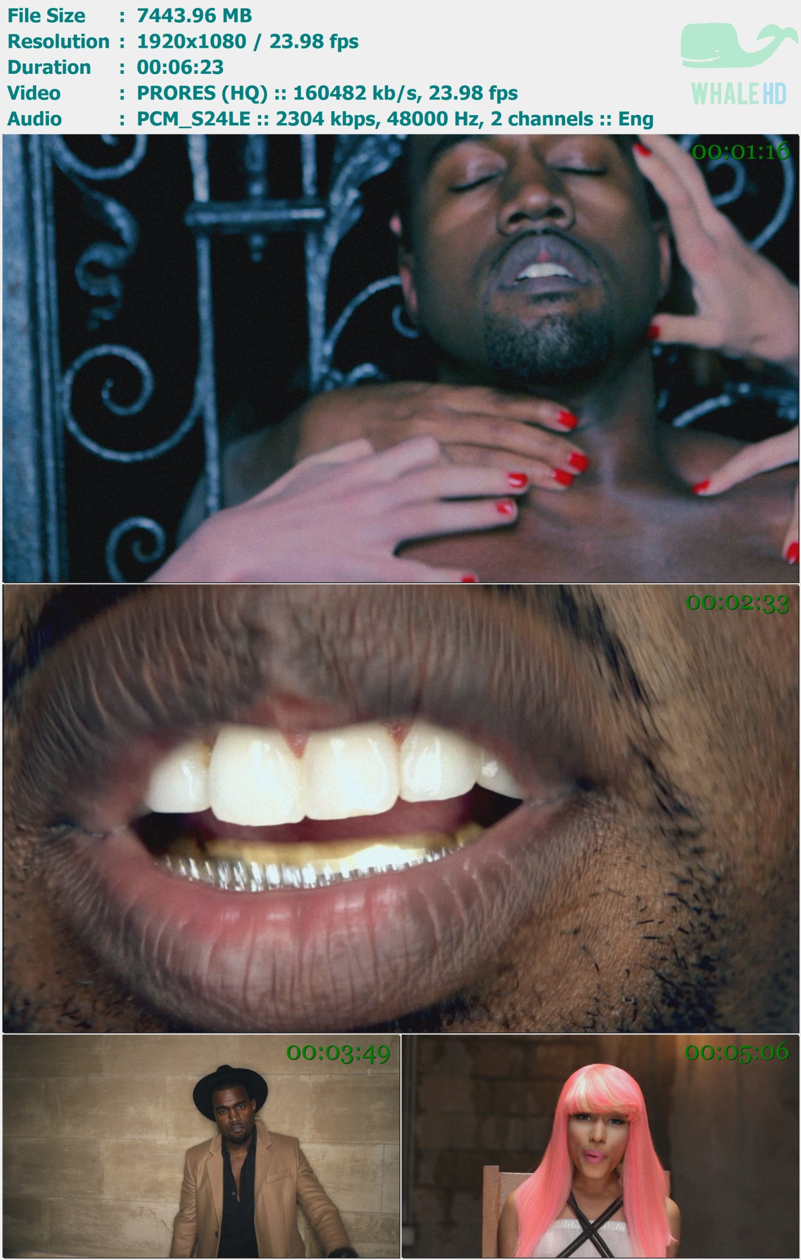 Kanye West feat. JAY-Z, Rick Ross, Nicki Minaj, Bon Iver - Monster (Full Version) 2010 Master 1080p ProRes - 7.27GB