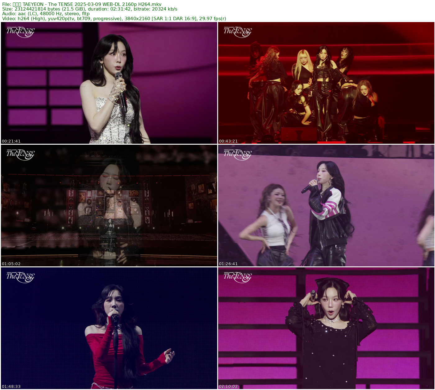 金泰妍 (太妍) Taeyeon - The TENSE 2025-03-09 WEB-DL 2160p H264 - 21.54GB