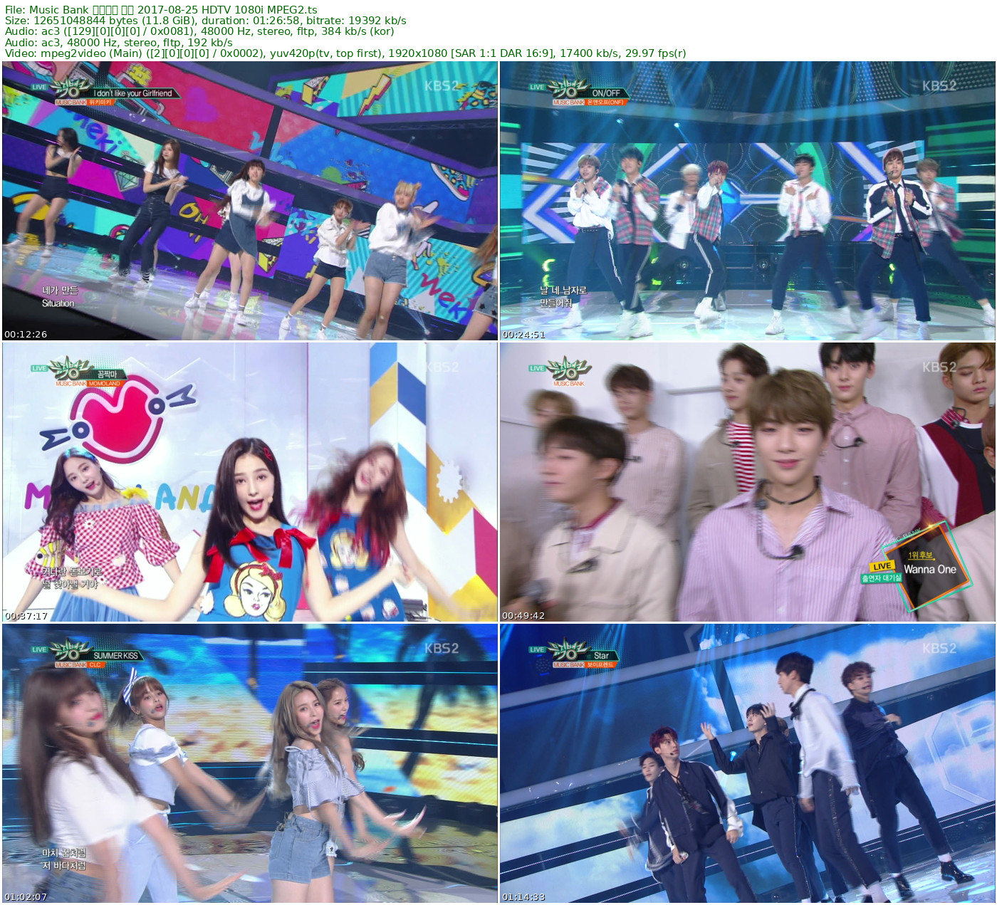 Music Bank 音乐银行 全场 2017-01-25 HDTV 1080i MPEG2 - 11.20GB