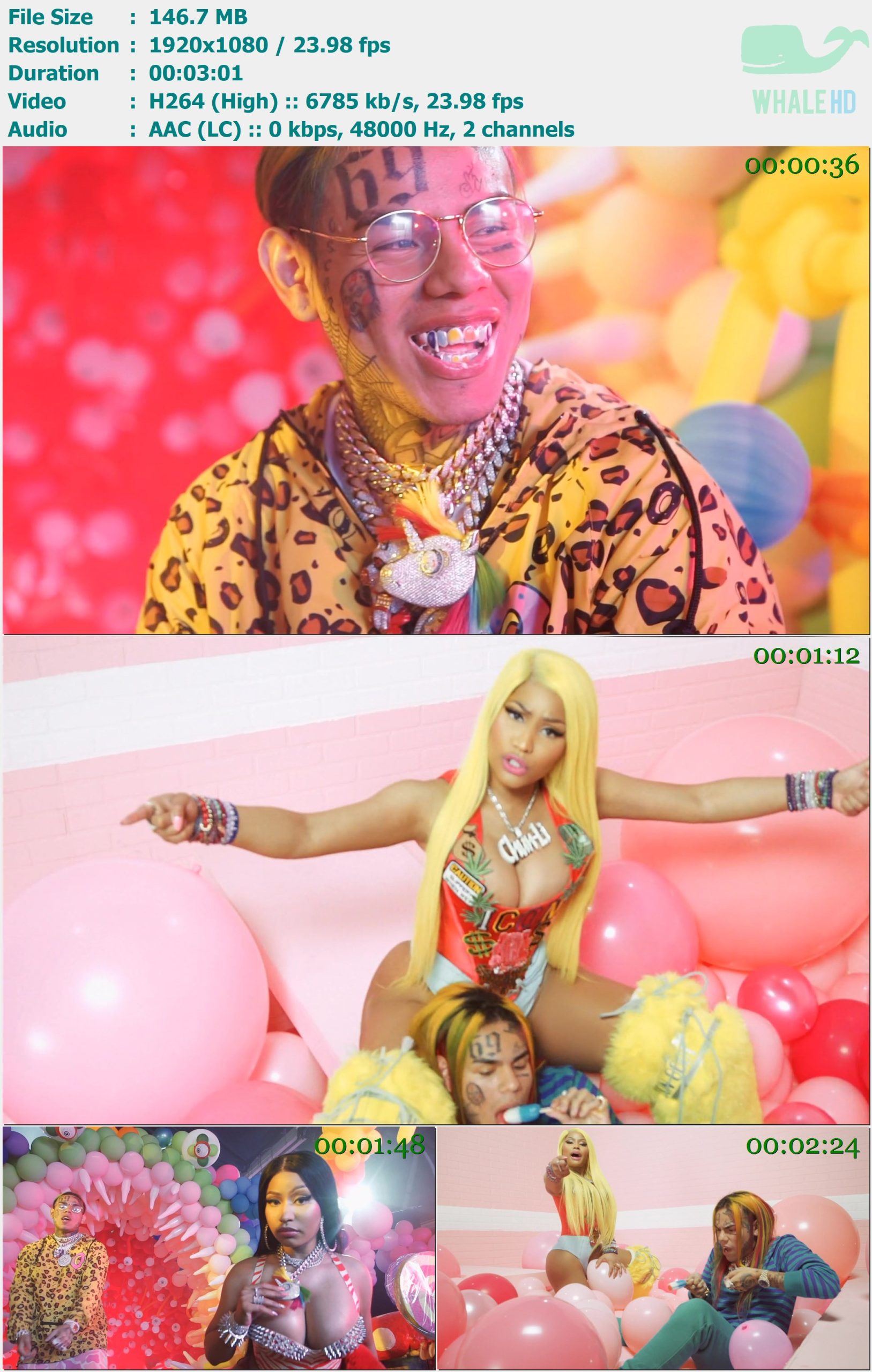 6ix9ine feat. Nicki Minaj & Murda Beatz - FEFE 2018 AM 1080p H264 - 146.70MB