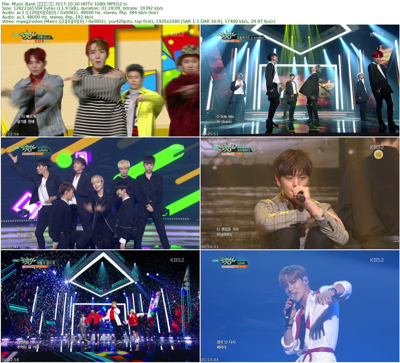 Music Bank 音乐银行 全场 2017-10-20 HDTV 1080i MPEG2 - 11.94GB