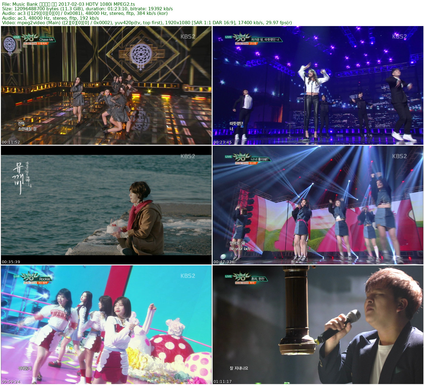 Music Bank 音乐银行 全场 2017-02-03 HDTV 1080i MPEG2 - 11.27GB