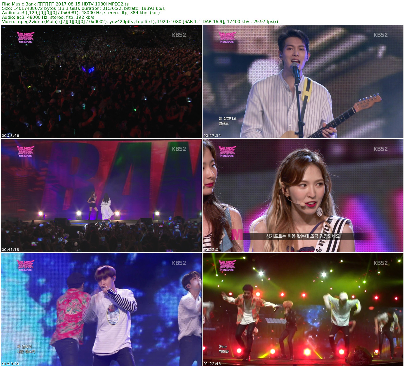 Music Bank 音乐银行 in Singapore 全场 2017-08-15 HDTV 1080i MPEG2 - 13.05GB