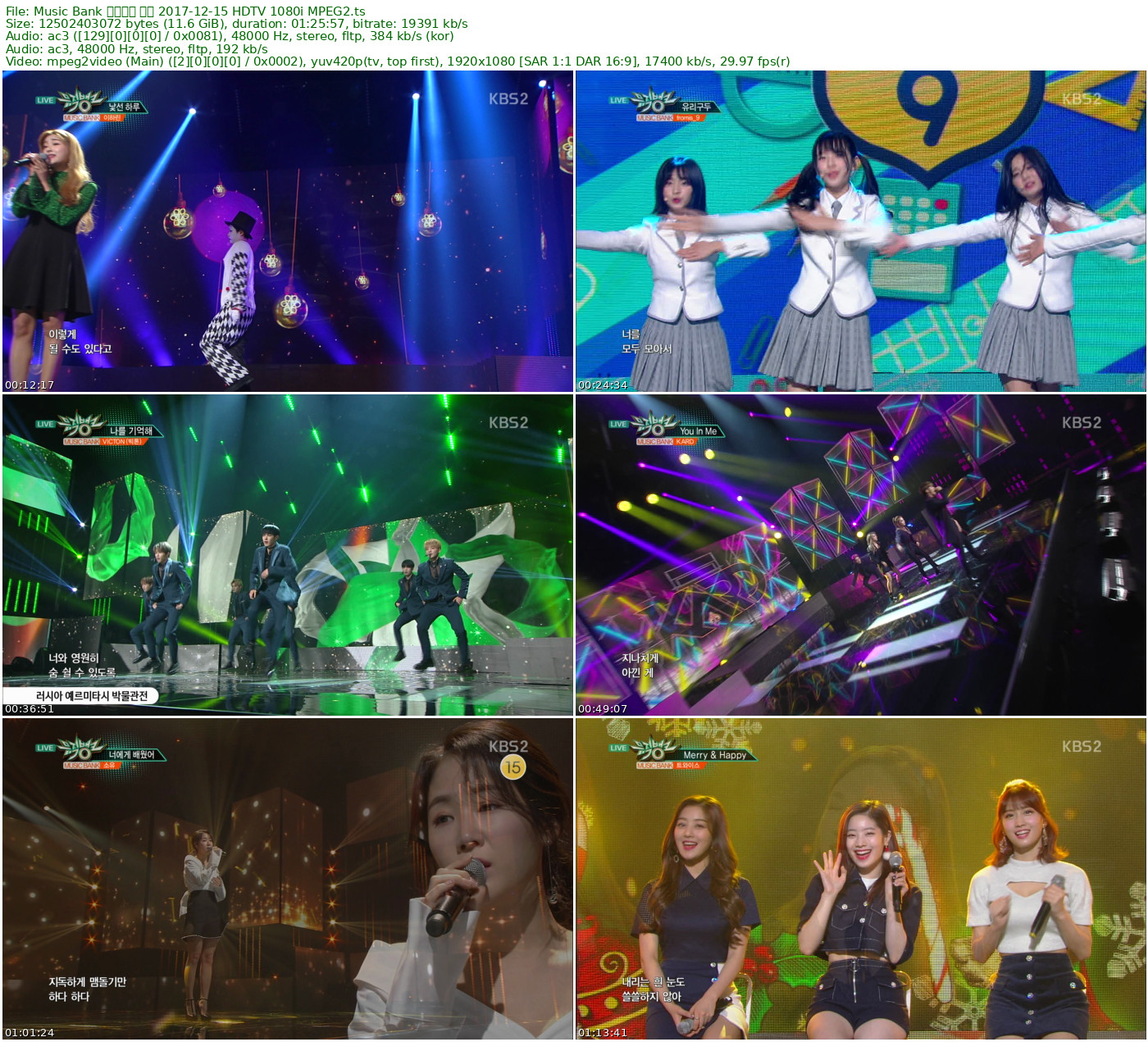 Music Bank 音乐银行 全场 2017-12-15 HDTV 1080i MPEG2 - 11.64GB