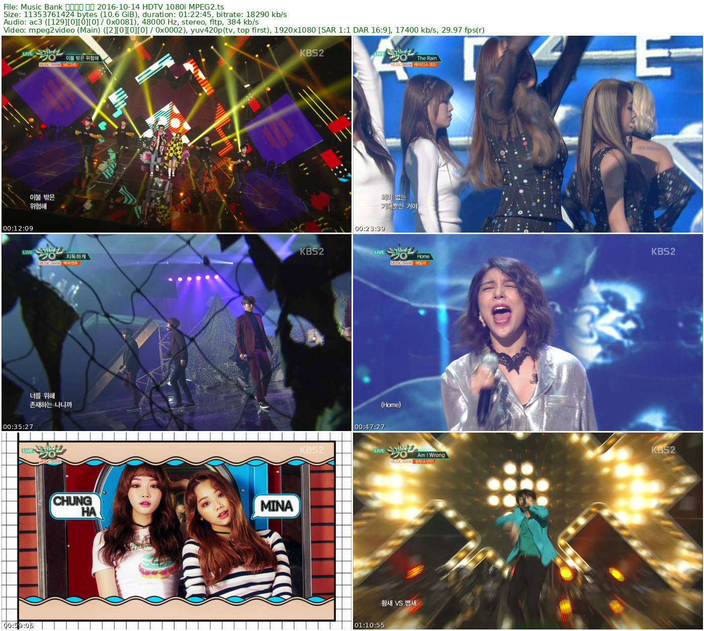 Music Bank 音乐银行 全场 2016-10-14 HDTV 1080i MPEG2 - 10.57GB