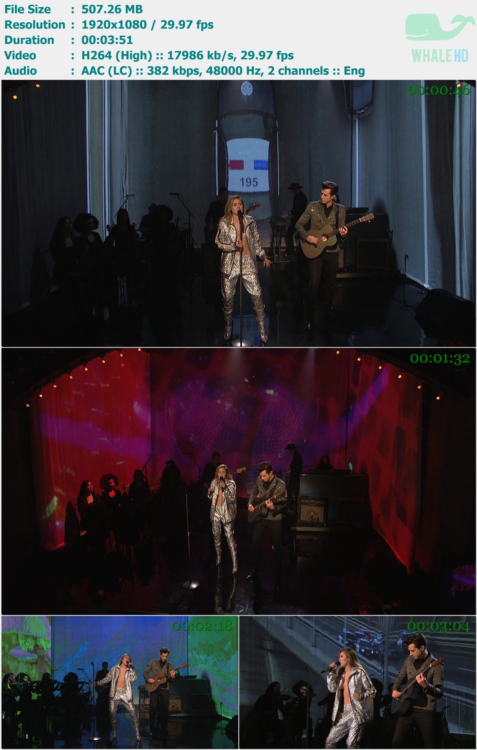 Mark Ronson, Miley Cyrus - Nothing Breaks Like a Heart (Live at 𝐒𝐚𝐭𝐮𝐫𝐝𝐚𝐲 𝐍𝐢𝐠𝐡𝐭 𝐋𝐢𝐯𝐞 / SNL 2018) MasterRip 1080p H264 - 507.26MB