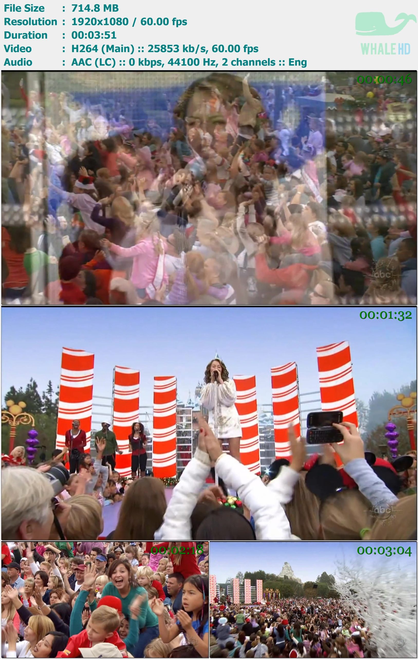 Miley Cyrus - All I Want for Christmas Is You (Walt Disney World Christmas Day Parade 2007) WEB-DL 1080p H264  - 714.80MB
