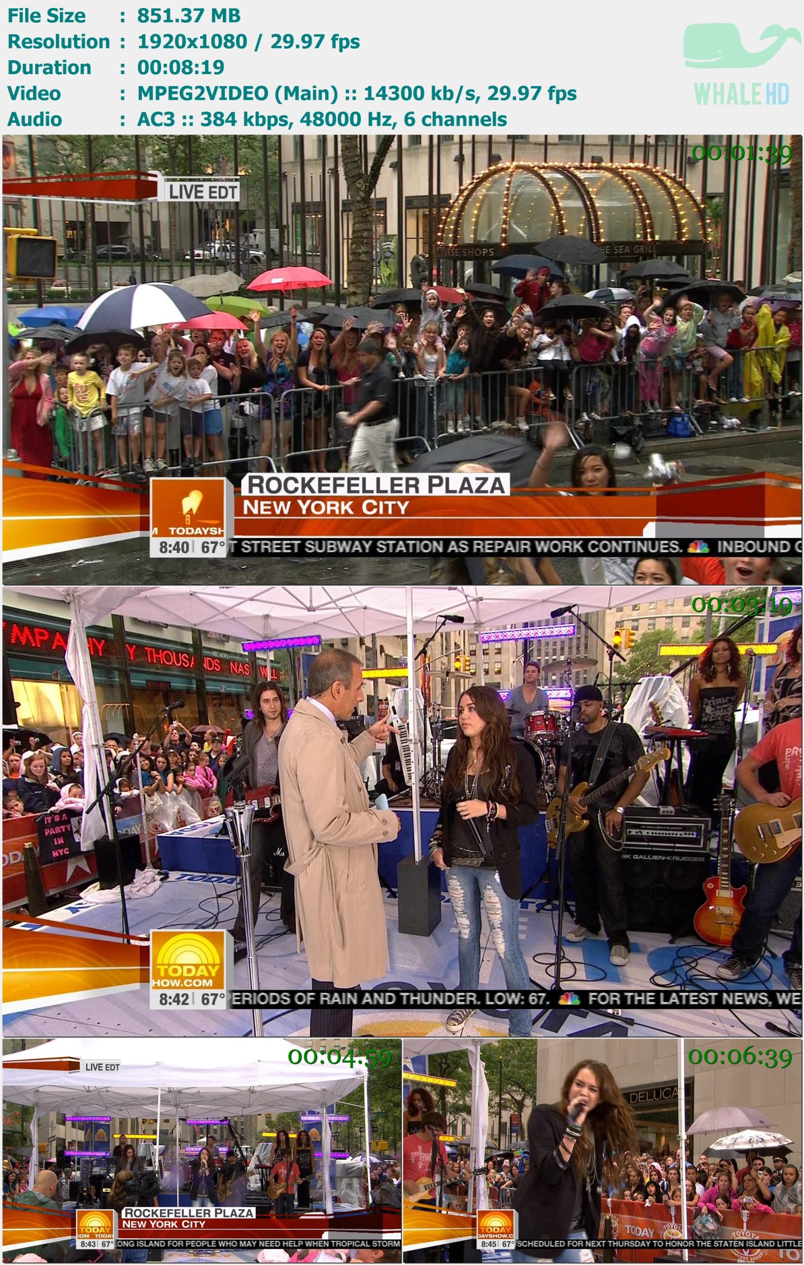 Miley Cyrus - Interview + The Climb (𝐓𝐨𝐝𝐚𝐲 𝐒𝐡𝐨𝐰 08.28.2009) HDTV 1080i MPEG2 - 851.37MB