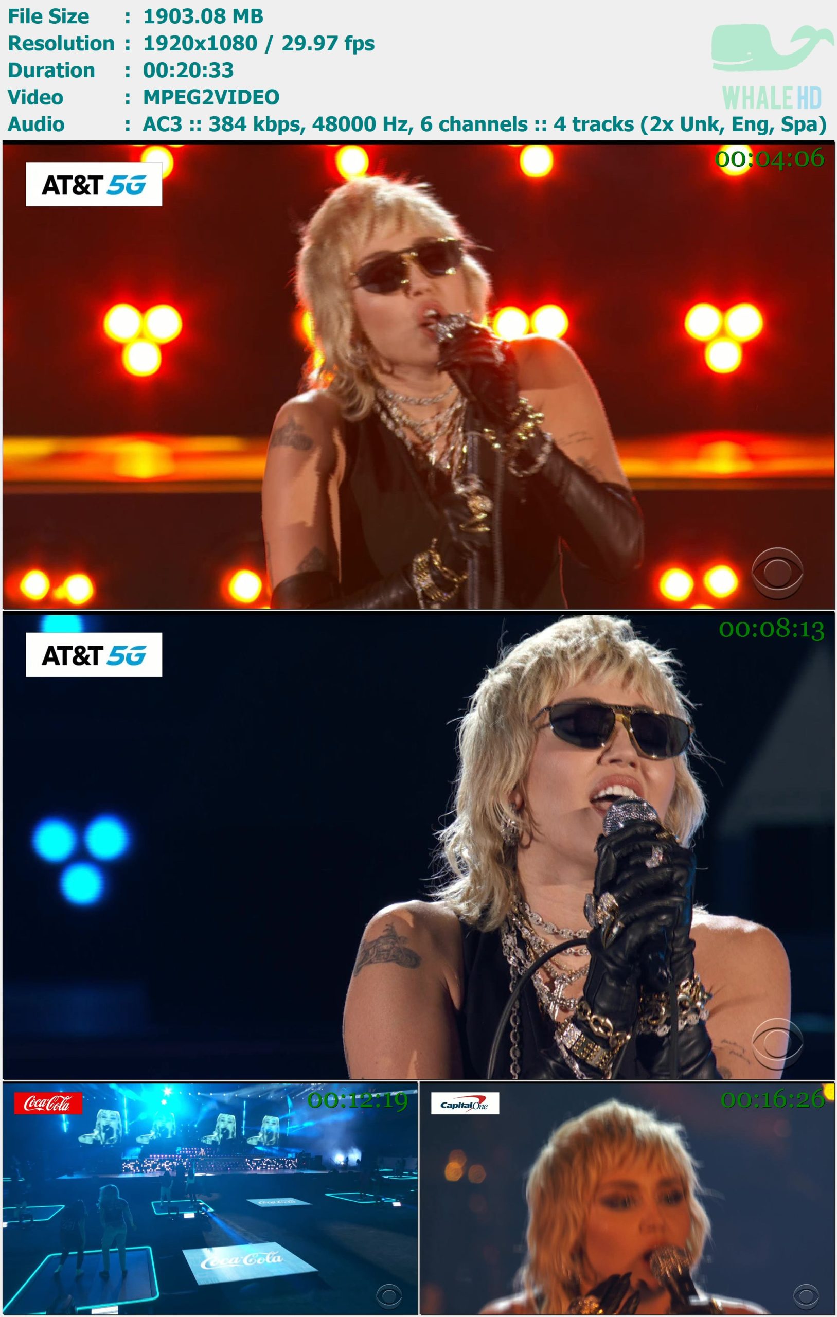 Miley Cyrus - Tribute to Frontline Heroes (Live @ NCAA Men’s Final Four 2021) HDTV 1080i MPEG2 - 1.86GB