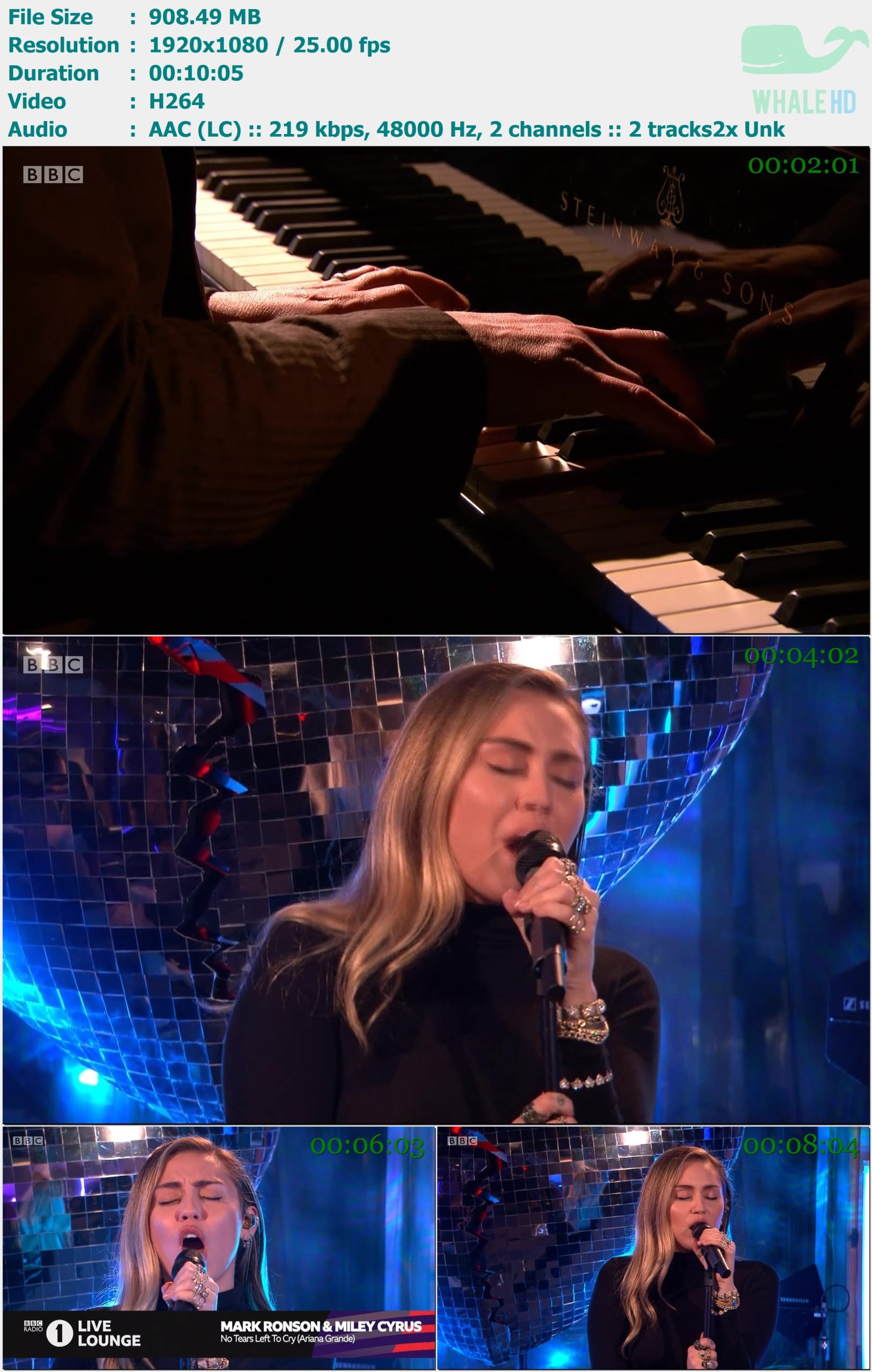 Miley Cyrus & Mark Ronson - 𝐁𝐁𝐂 𝐑𝐚𝐝𝐢𝐨 1 Live Lounge 2018 1080i MPEG2 - 908.49MB