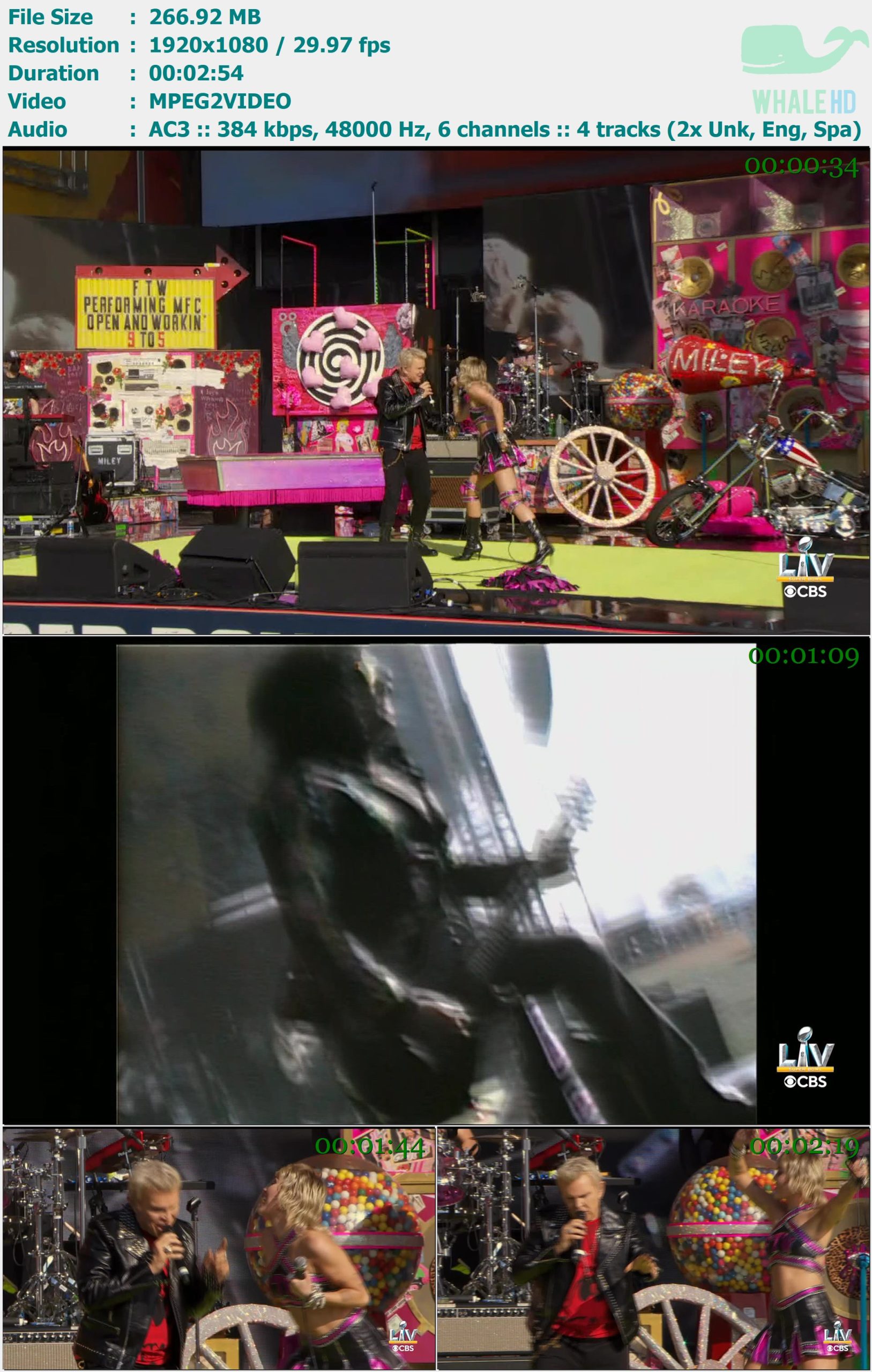 Miley Cyrus and Billy Idol - Night Crawling (Super Bowl LV Pre-Show Performance 2021) HDTV 1080i MPEG2 - 266.92MB