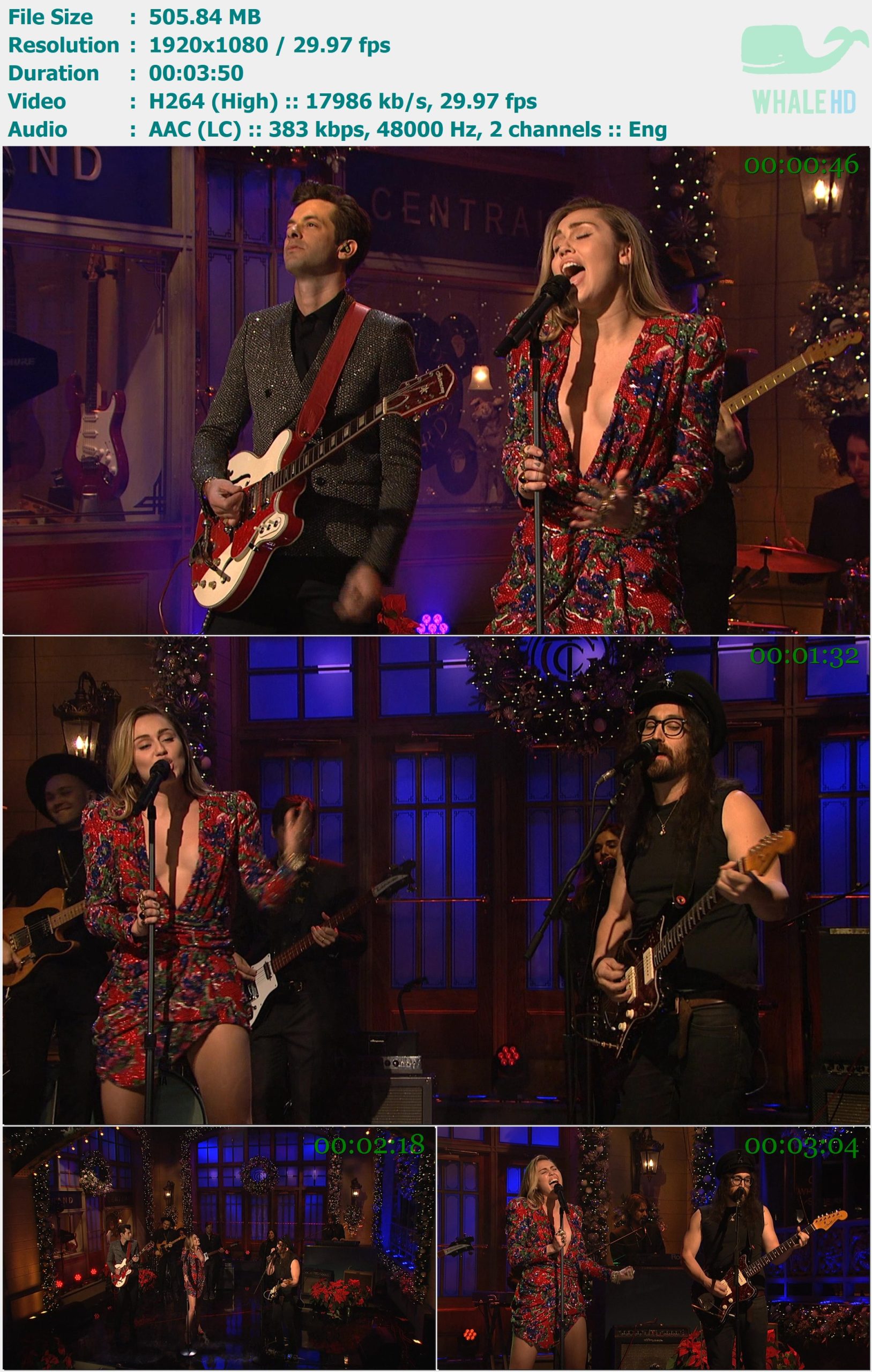 Miley Cyrus, Mark Ronson, Sean Lennon - Happy Xmas (War Is Over) (Live at 𝐒𝐚𝐭𝐮𝐫𝐝𝐚𝐲 𝐍𝐢𝐠𝐡𝐭 𝐋𝐢𝐯𝐞 - SNL) 2018 MasterRip 1080p H264 - 505.84MB