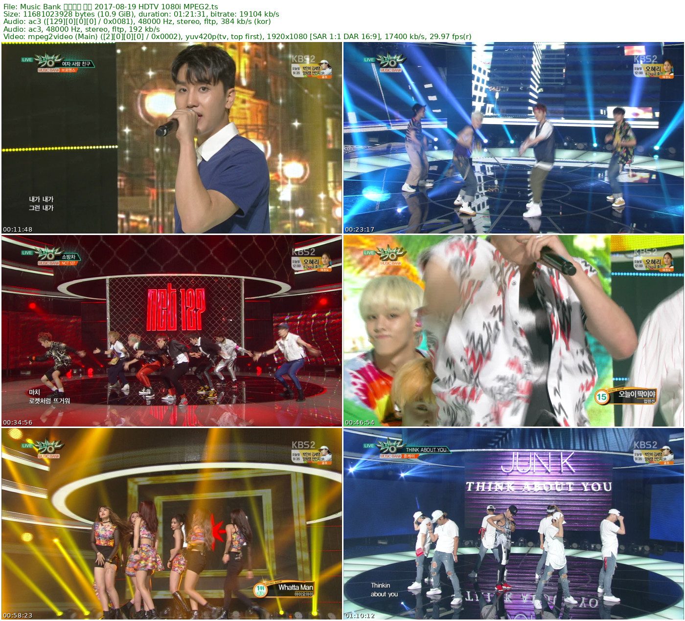 Music Bank 音乐银行 全场 2016-08-19 HDTV 1080i MPEG2 - 10.88GB
