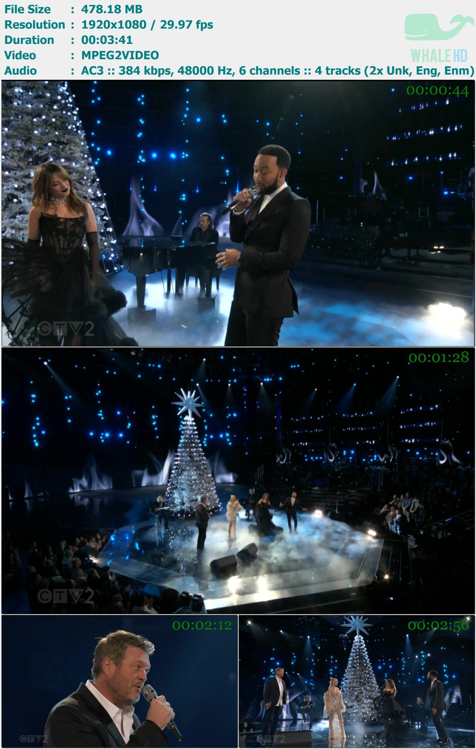 John Legend, Gwen Stefani, Camila Cabello, Blake Shelton - The Christmas Song (Live @ The Voice US S22 2022) HDTV 1080i MPEG2 - 478.18MB