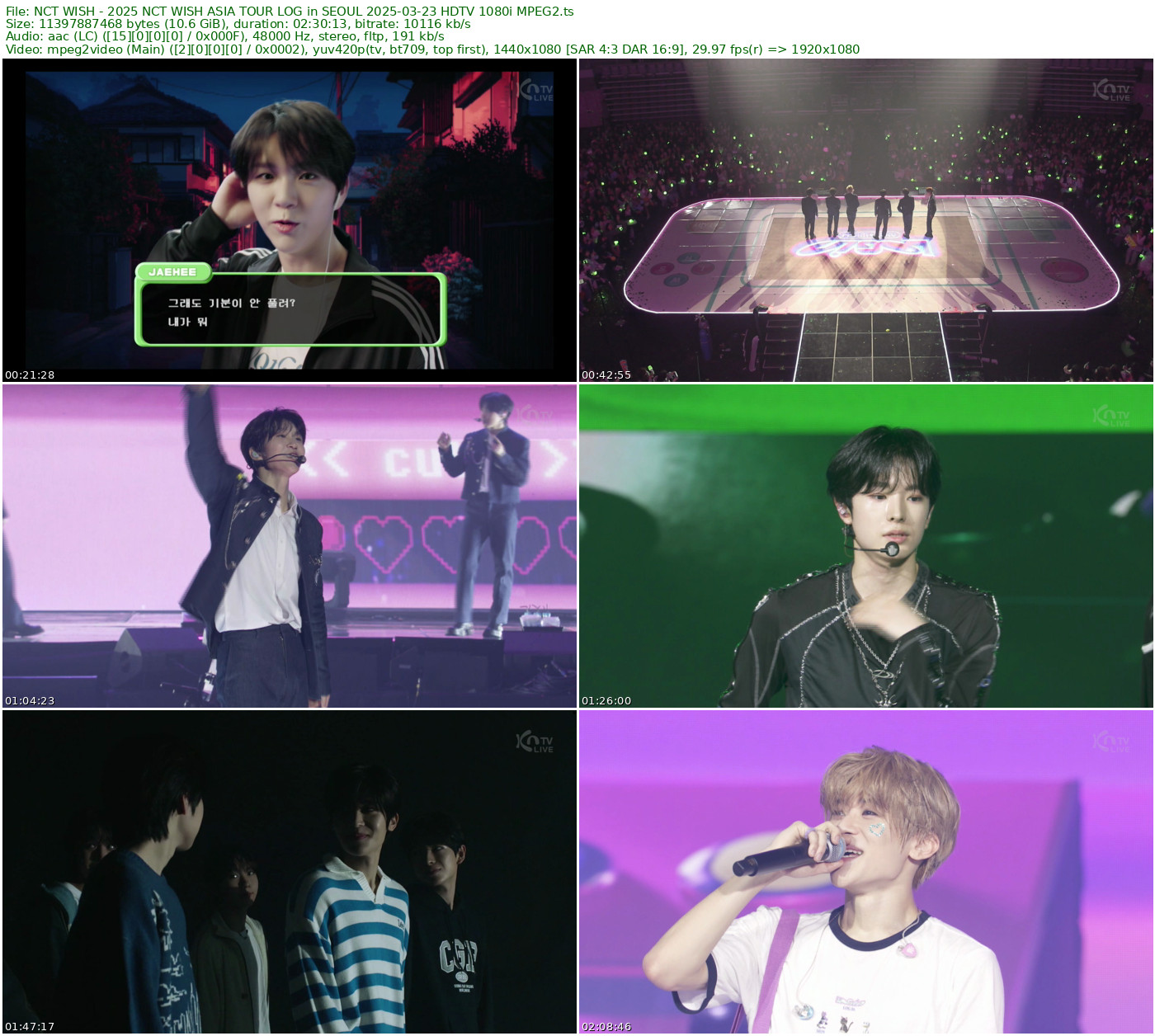 NCT WISH - 2025 NCT WISH ASIA TOUR LOG in SEOUL 2025-03-23 HDTV 1080i MPEG2 - 10.62GB