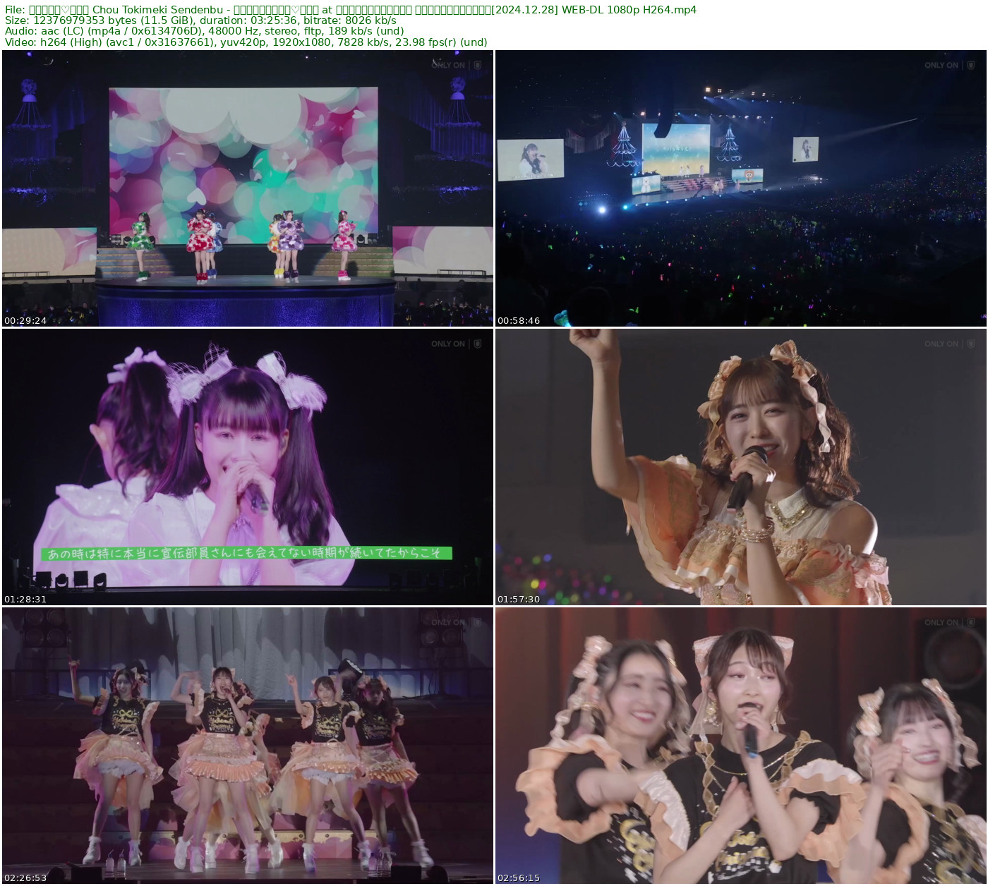 超ときめき♡宣伝部 Chou Tokimeki Sendenbu - 行くぜ！超ときめき♡宣伝部 at さいたまスーパーアリーナ 〜超ときめきクリスマス〜2024 WEB-DL 1080p H264 - 11.53GB