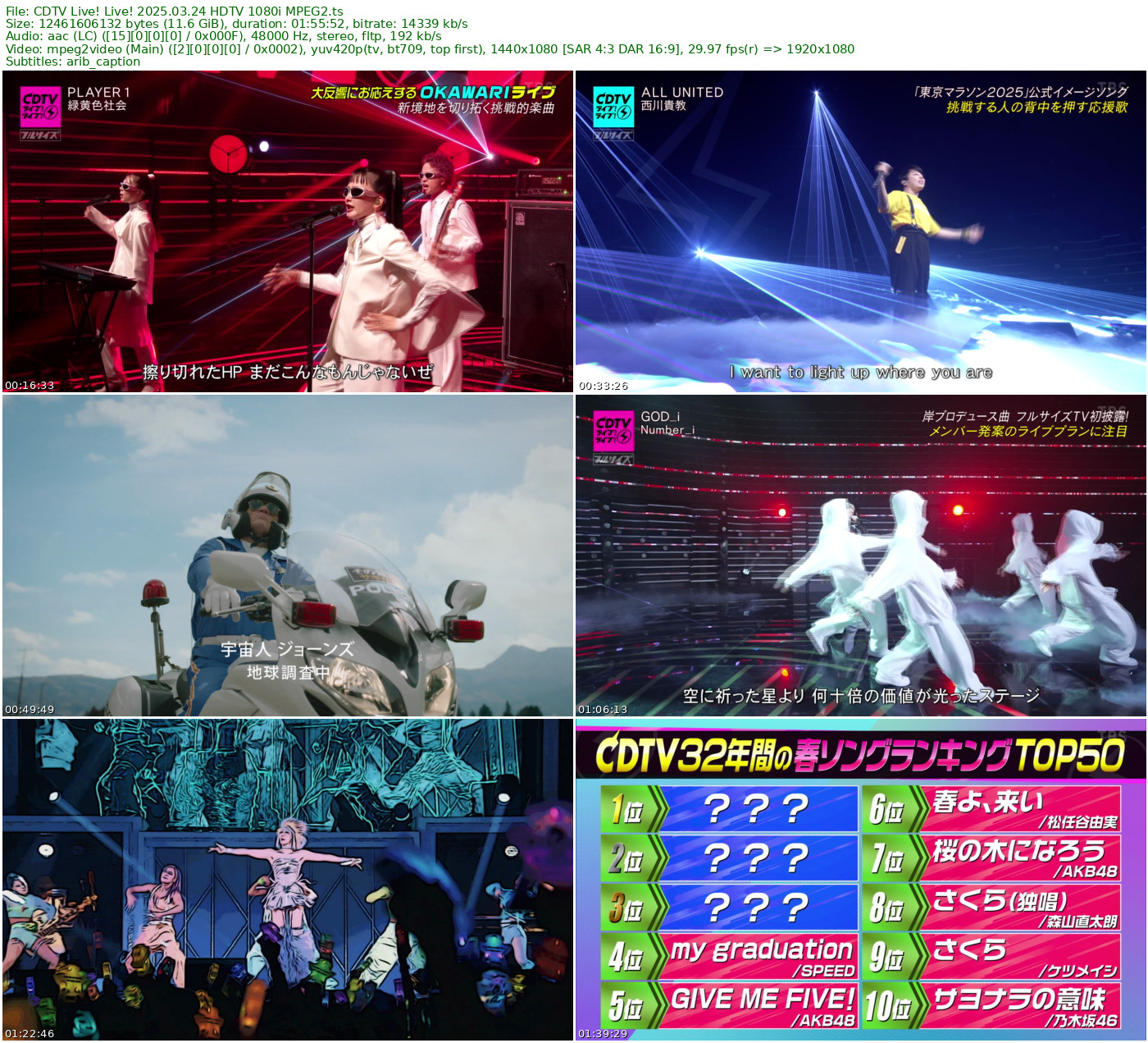 CDTV 2025-03-24 HDTV 1080i MPEG2 - 11.61GB