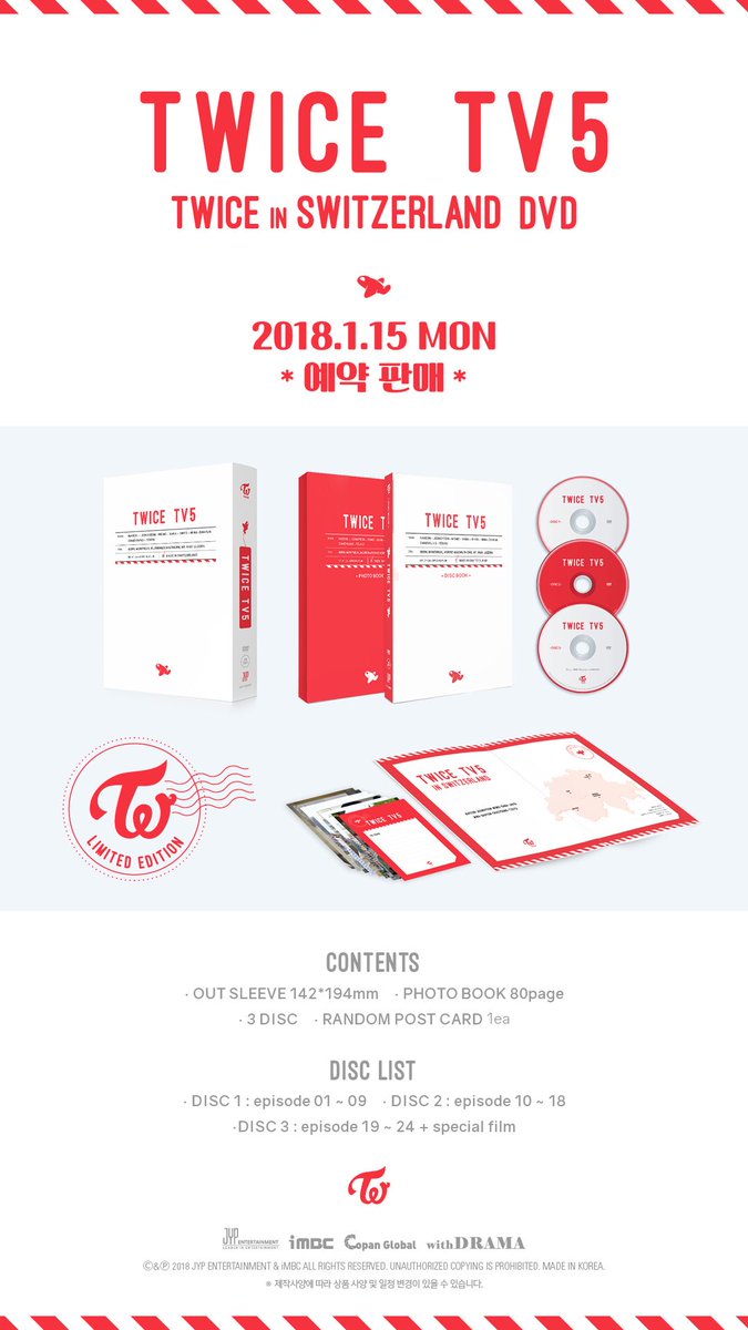 TWICE TV5 -TWICE in SWITZERLAND 2018 HDTV+DVD 1080i+480i H264+MPEG2 - 11.55GB+19.04GB