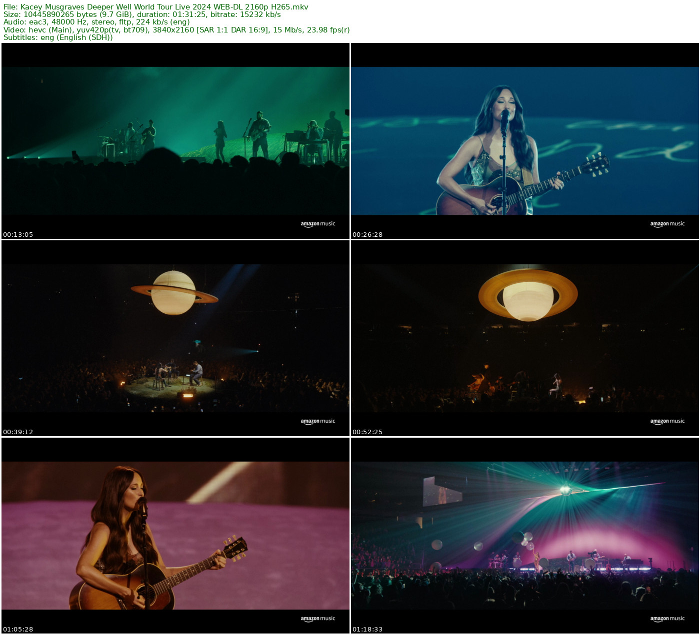 Kacey Musgraves Deeper Well World Tour Live 2024 WEB-DL 2160p H265 - 9.73GB