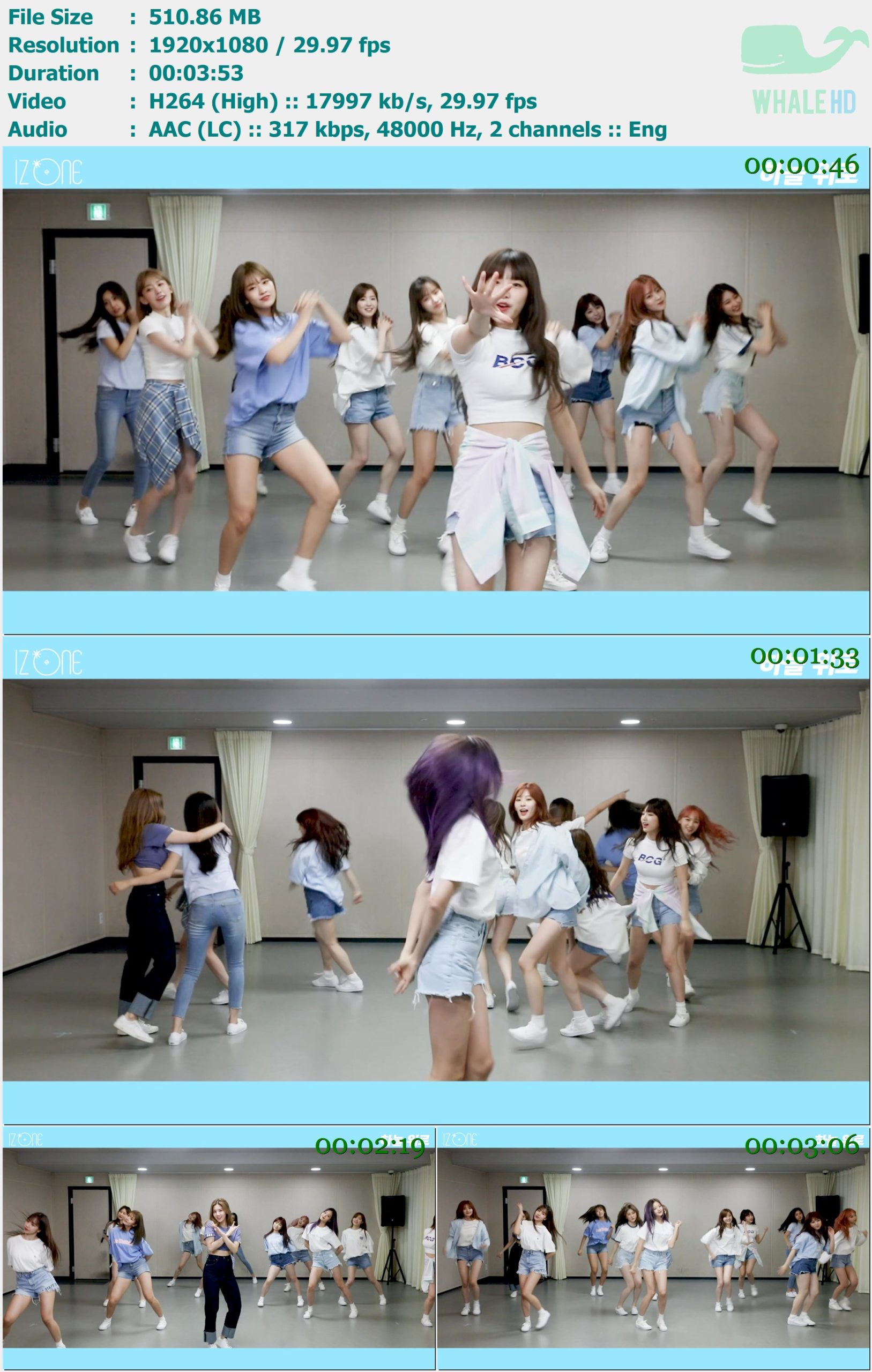 IZ*ONE (IZONE) - Up (Dance Practice) 2019 MasterRip 1080p H264 - 510.86MB
