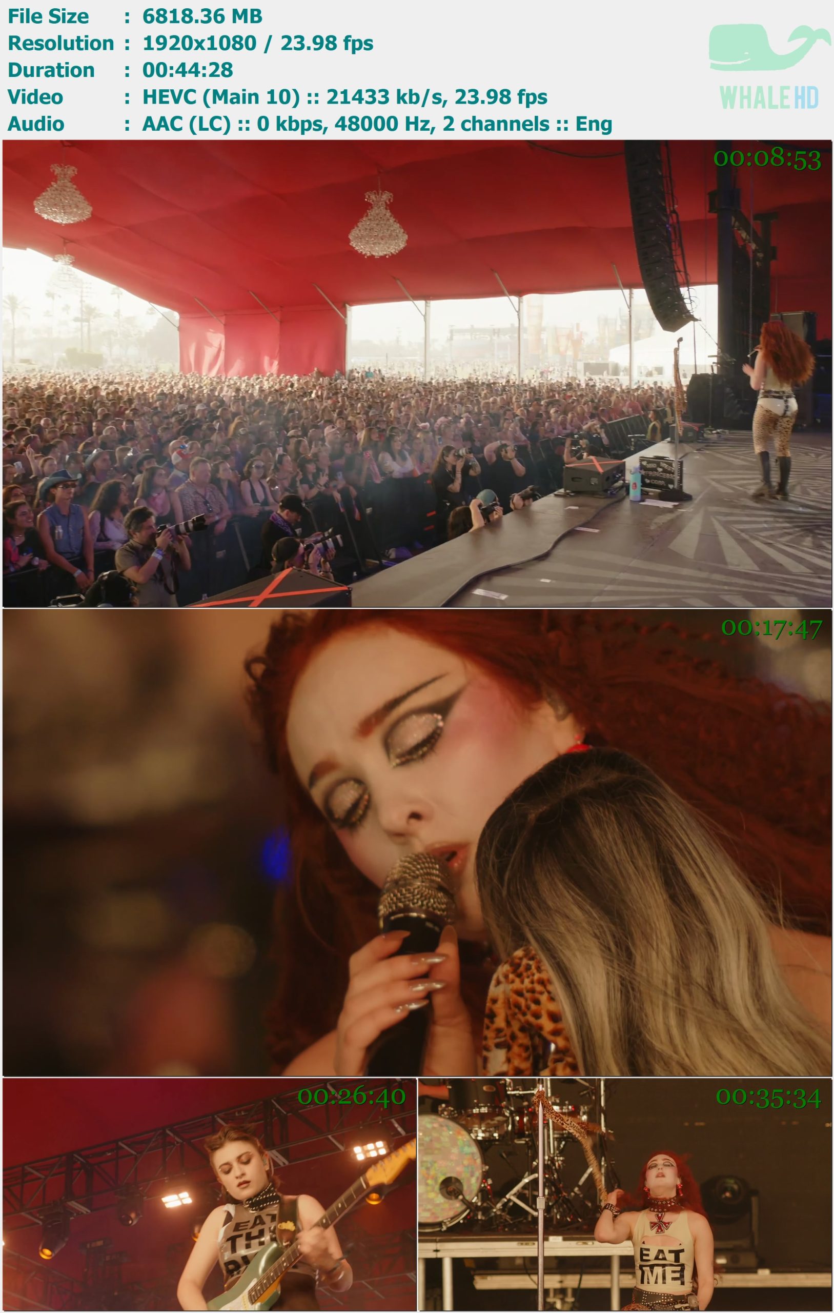 Chappell Roan - Live from Coachella (Week 1) 科切拉音乐节 2024 WEBRip 1080p H265 - 6.66GB