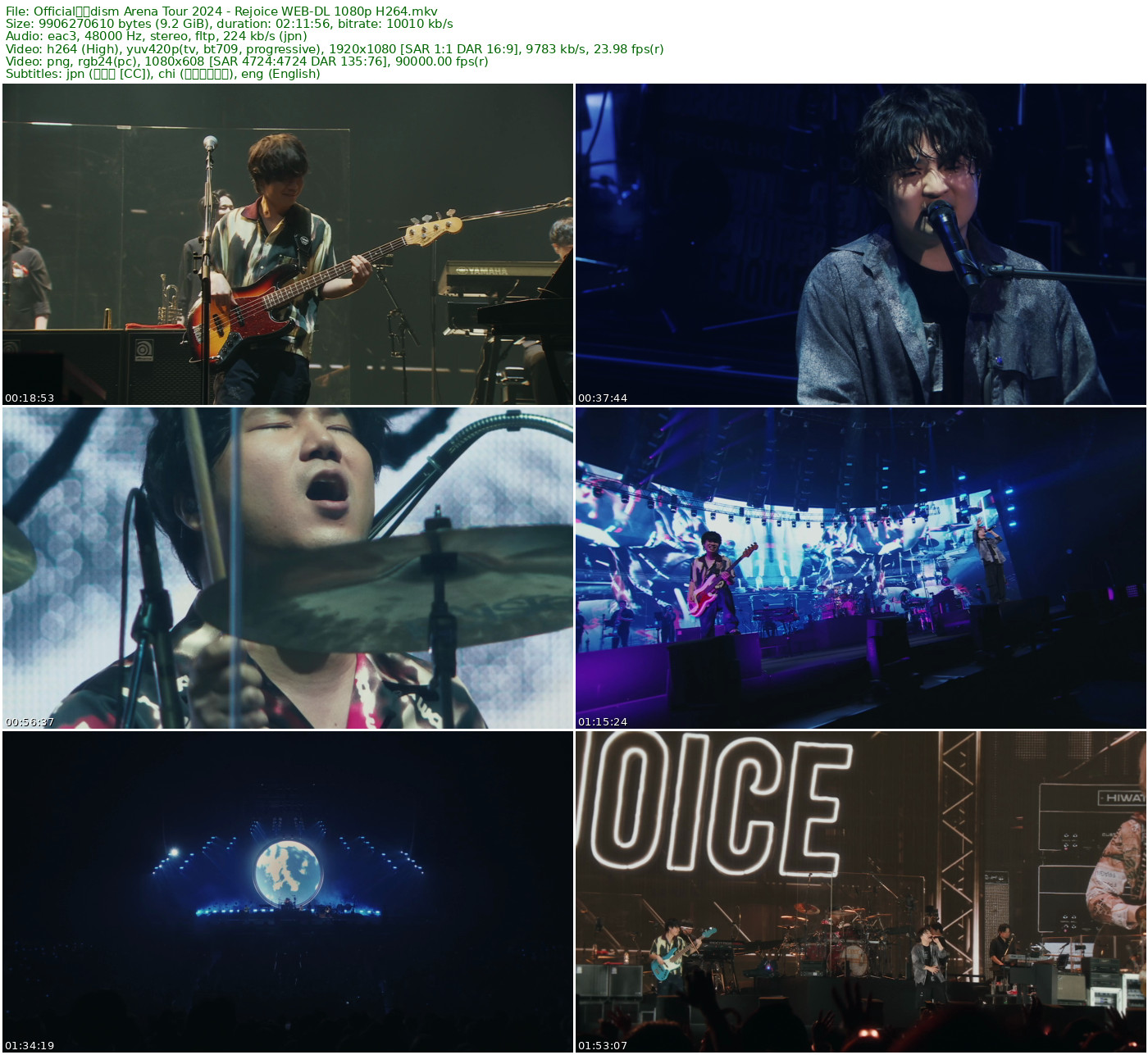Official髭男dism Arena Tour 2024 - Rejoice 2025 中字 WEB-DL 1080p H264 - 9.23GB