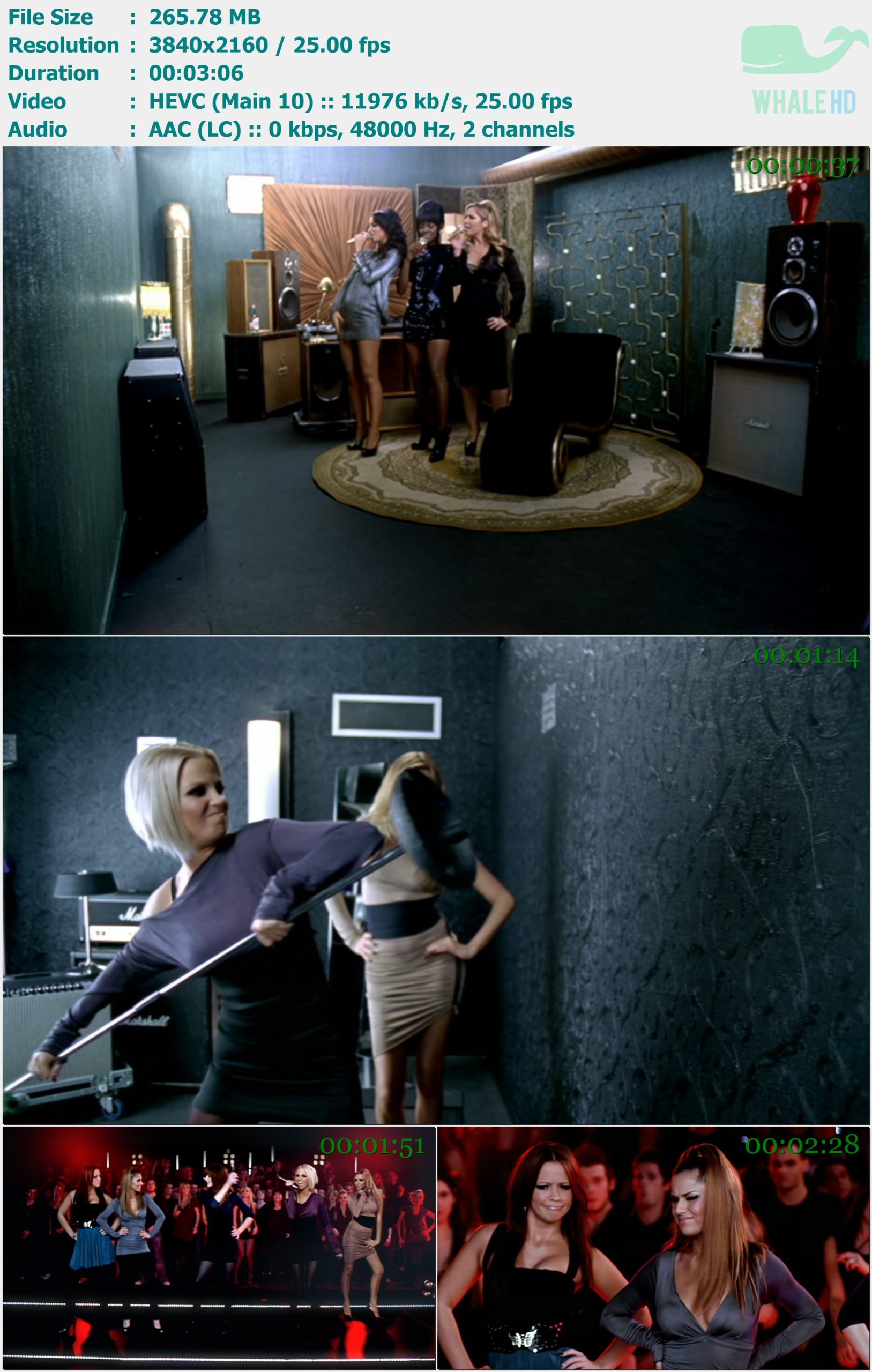 Girls Aloud & Sugababes - Walk This Way 2007 AM 2160p H265 - 265.78MB