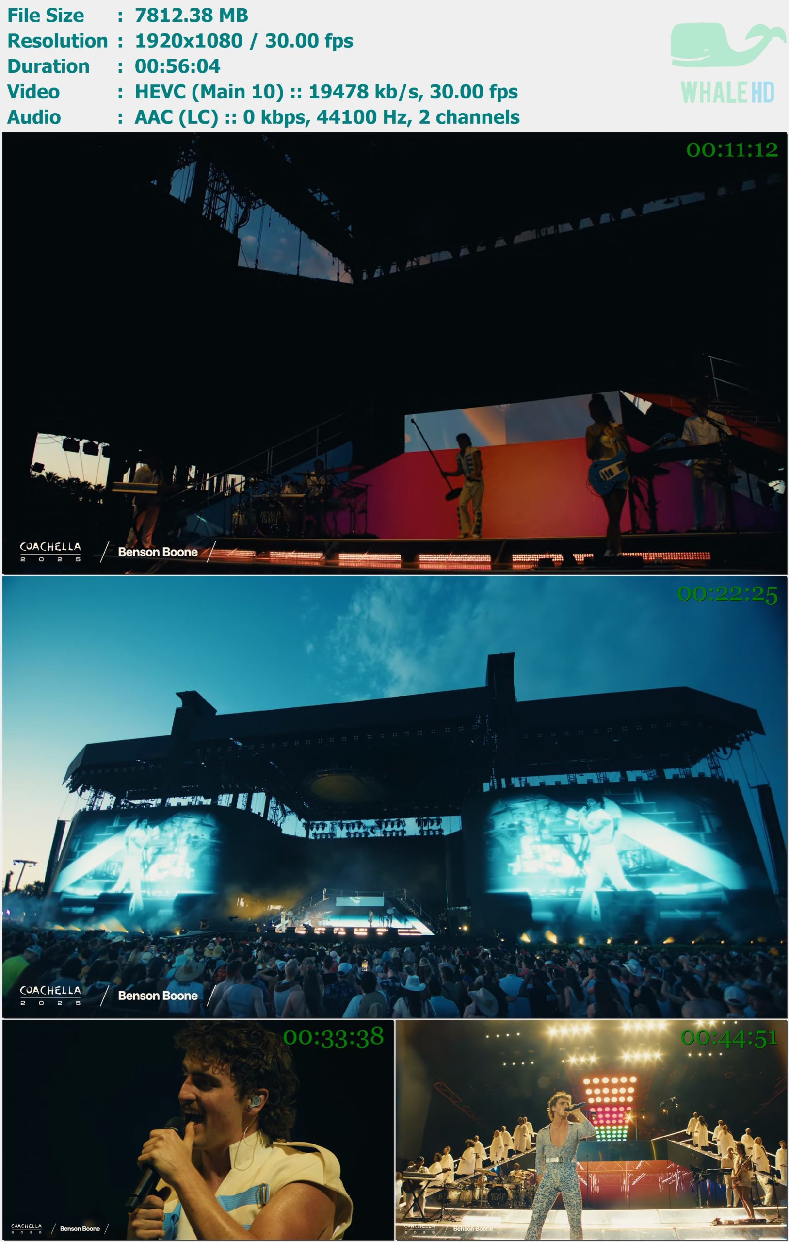 Benson Boone - Live from Coachella 科切拉音乐节 2025 WEBRip 1080p H265 - 7.63GB
