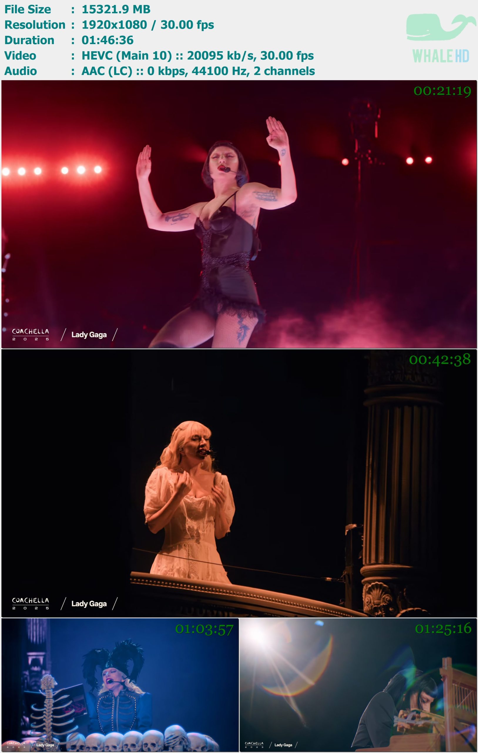 Lady Gaga - Live from Coachella 科切拉音乐节 2025 WEBRip 1080p H265 - 14.96GB