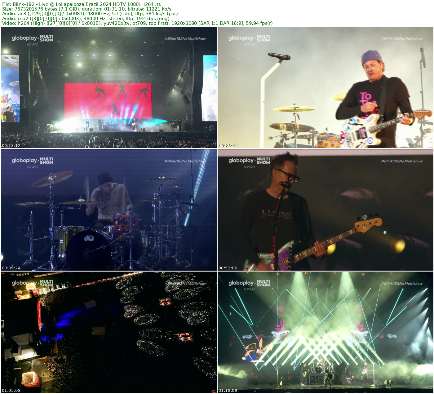 Blink-182 - Live @ Lollapalooza Brazil 2024 HDTV 1080i H264 - 7.15GB