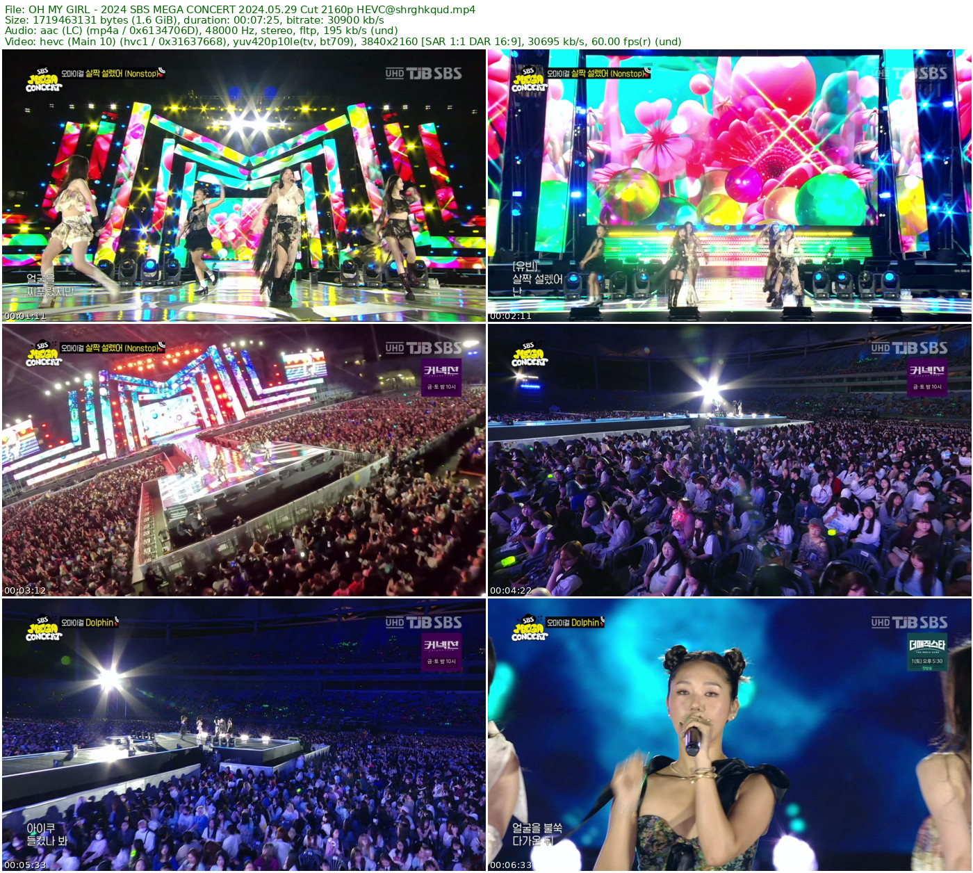 OH MY GIRL 韩国打歌舞台+现场 合集 2015-2024 UHDTV 2160p+1080p H265+H264+MPEG2 - 350.61GB