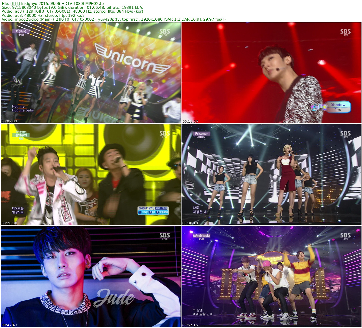 𝐈𝐧𝐤𝐢𝐠𝐚𝐲𝐨 人气歌谣 全场 2015-09-06 HDTV 1080i MPEG2 - 9.05GB