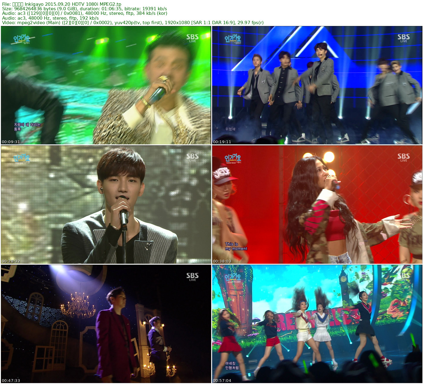 𝐈𝐧𝐤𝐢𝐠𝐚𝐲𝐨 人气歌谣 全场 2015-09-20 HDTV 1080i MPEG2 - 9.02GB