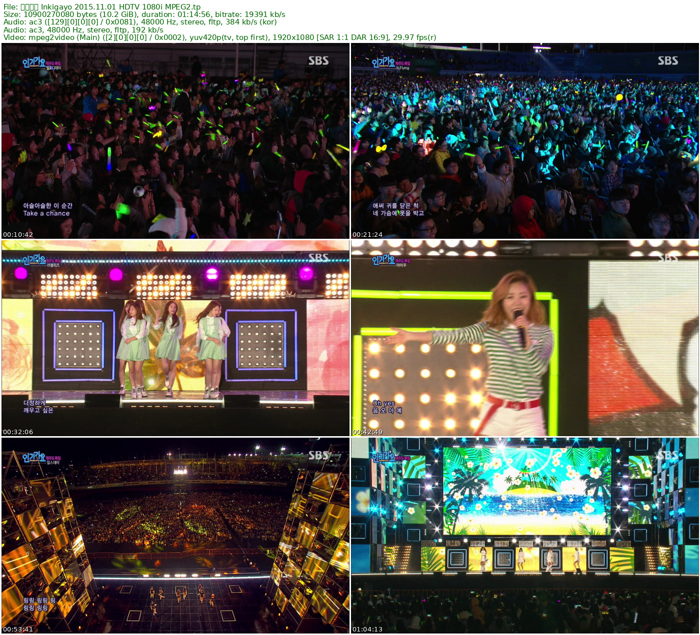 人气歌谣 𝐈𝐧𝐤𝐢𝐠𝐚𝐲𝐨 2015.11.01 HDTV 1080i MPEG2 - 10.15GB